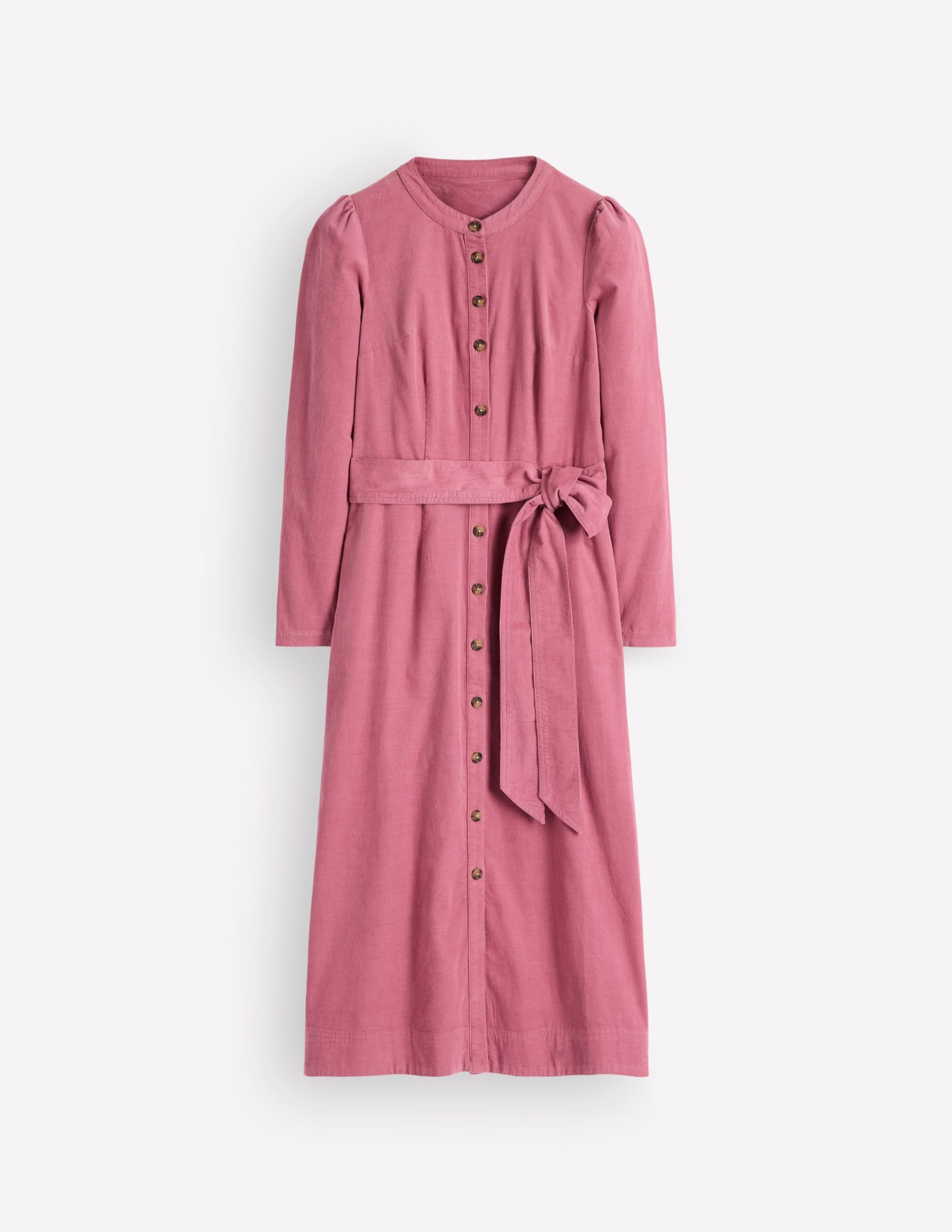 Louise Cord Midi Shirt Dress-Pink Heather - Image 9