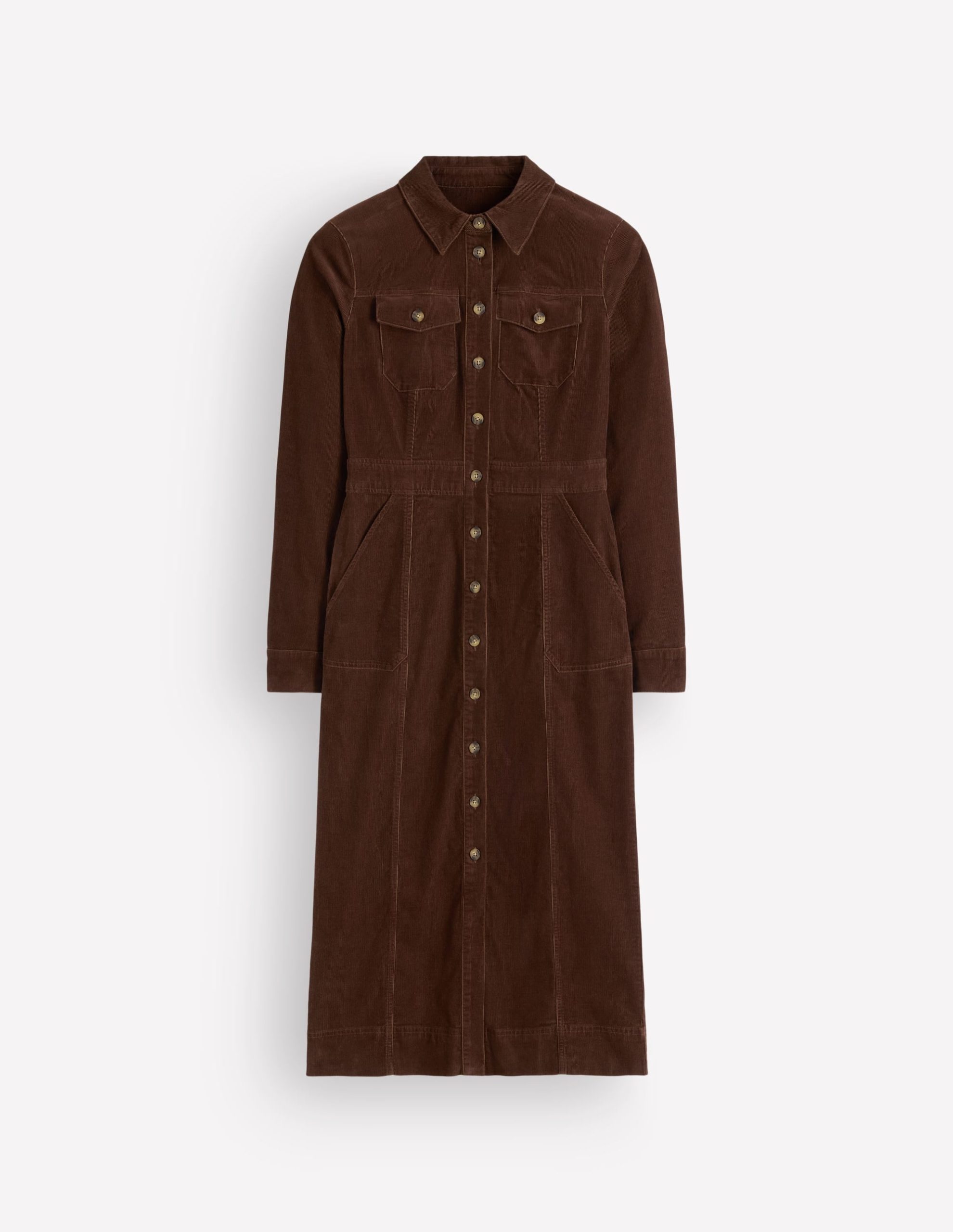Fleur Cord Midi Dress-Raw Umber - Image 7