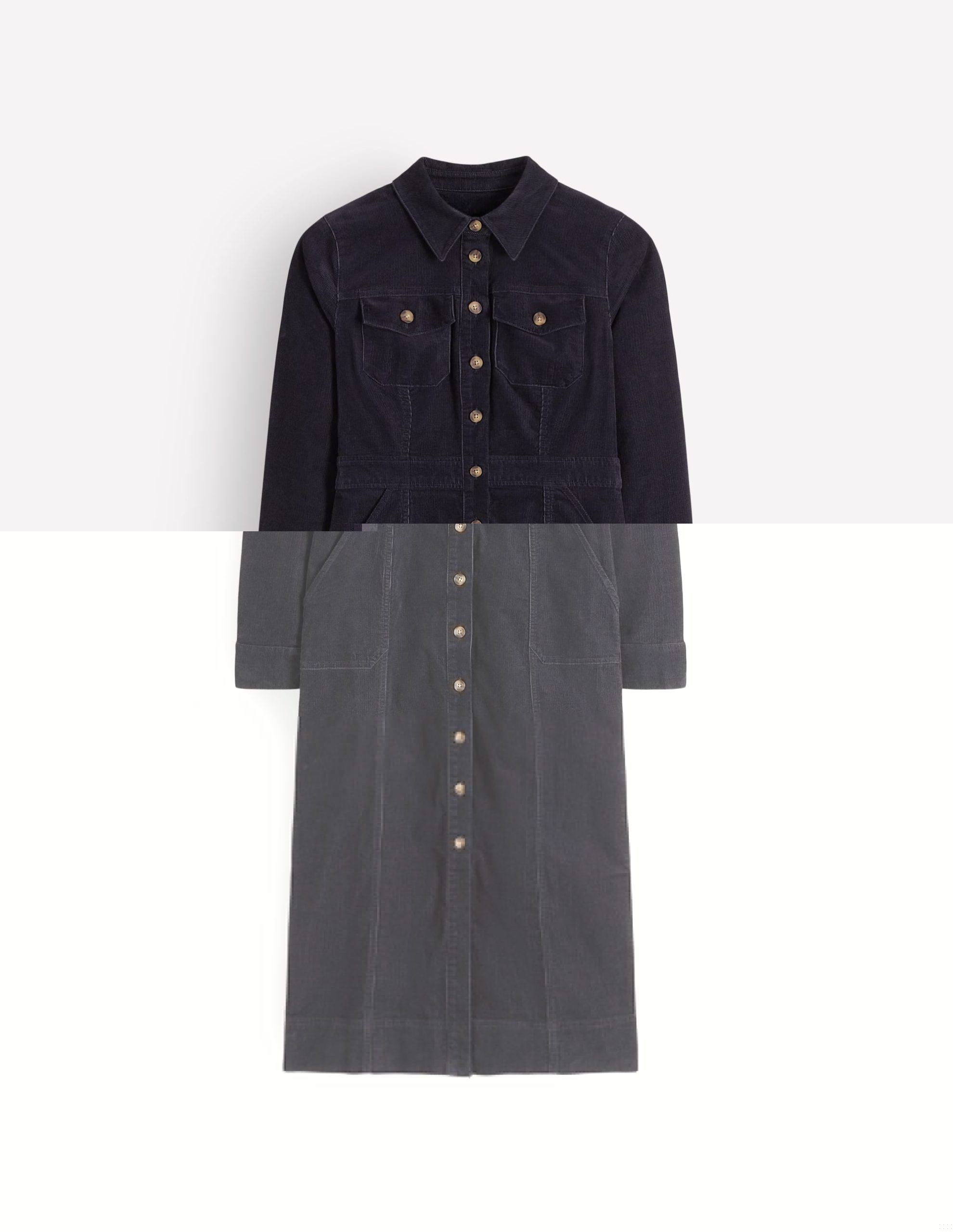 Fleur Cord Midi Dress-Navy - Image 5