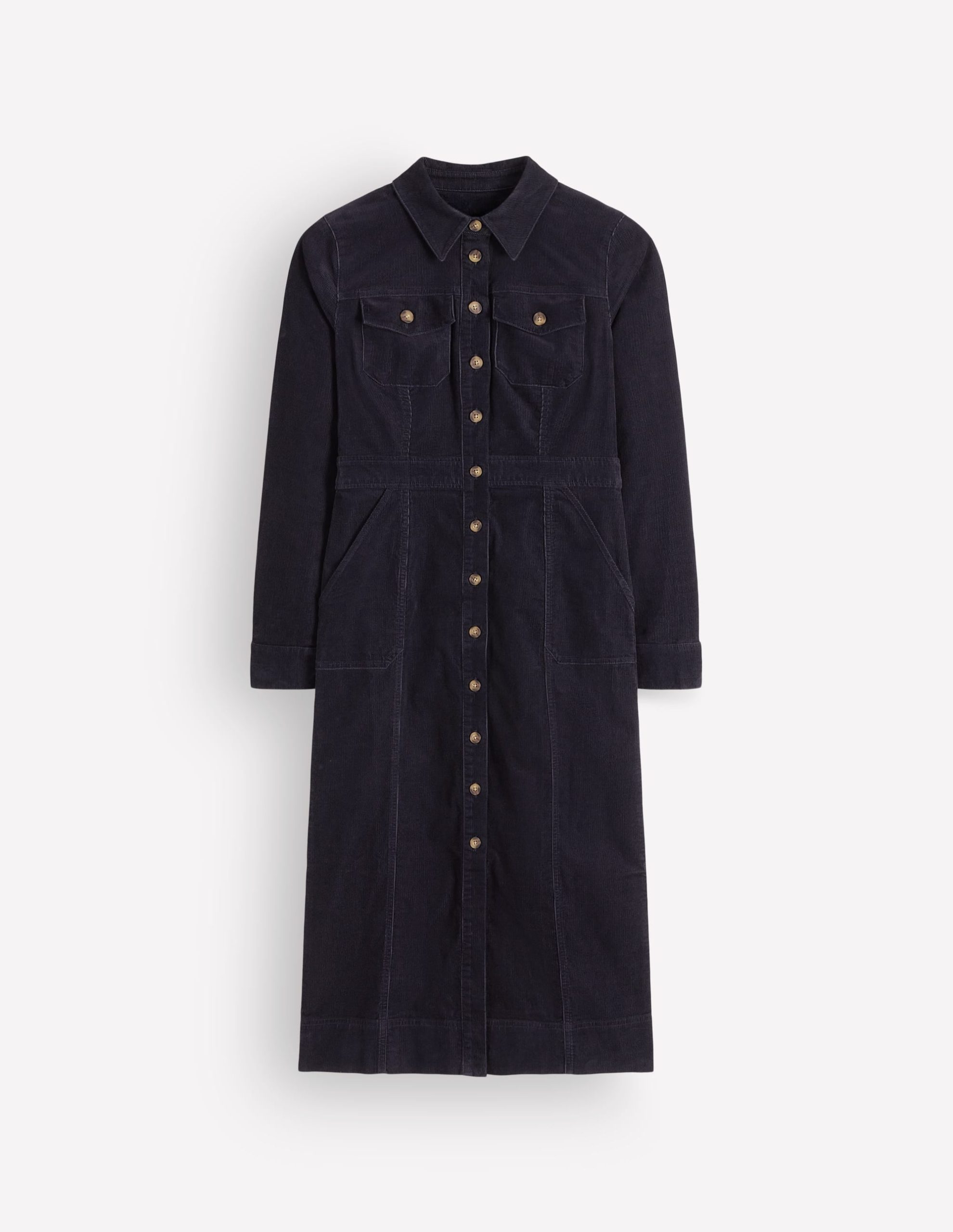 Fleur Cord Midi Dress-Navy - Image 5