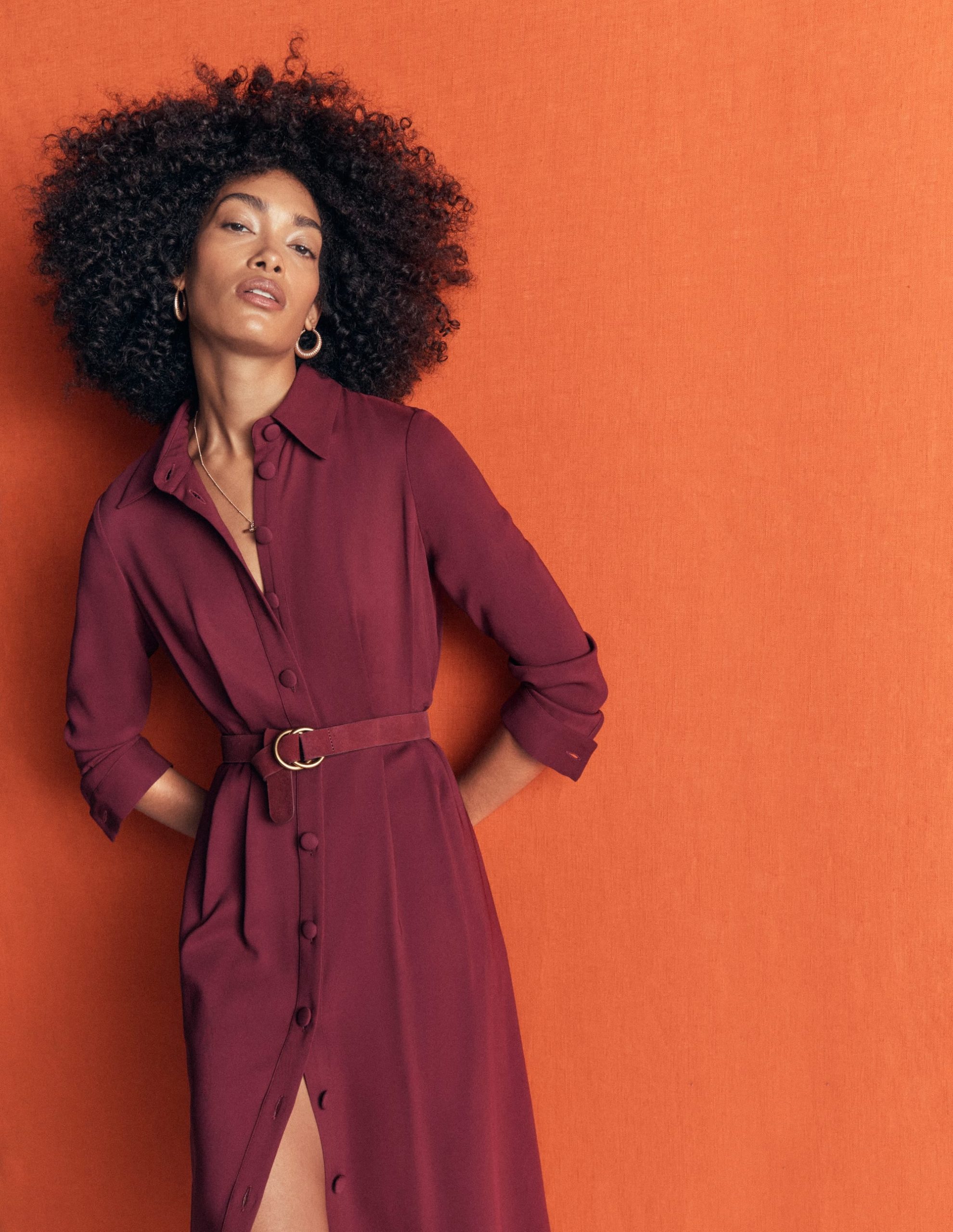Kate Pleated Shirt Dress-Deep Wisteria - Image 2