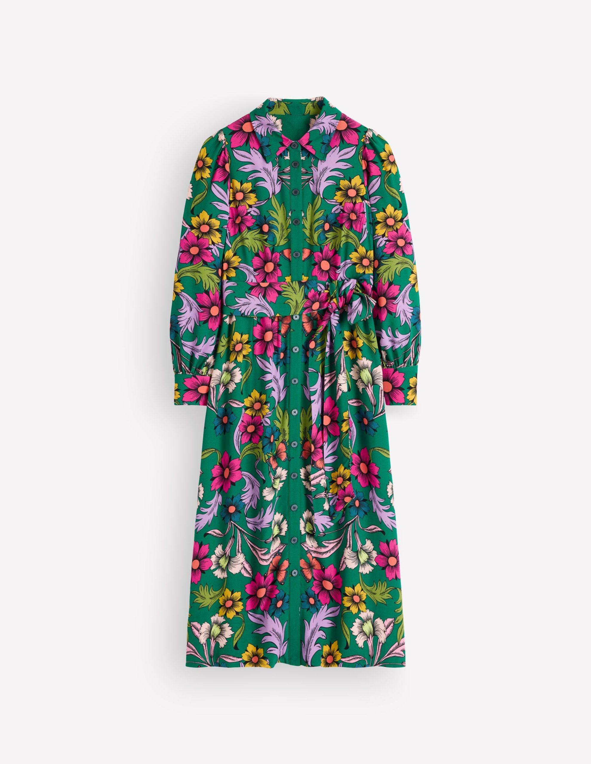 Maeve Occasion Shirt Dress-Jewel Green. Butterfly Bouquet - Image 6