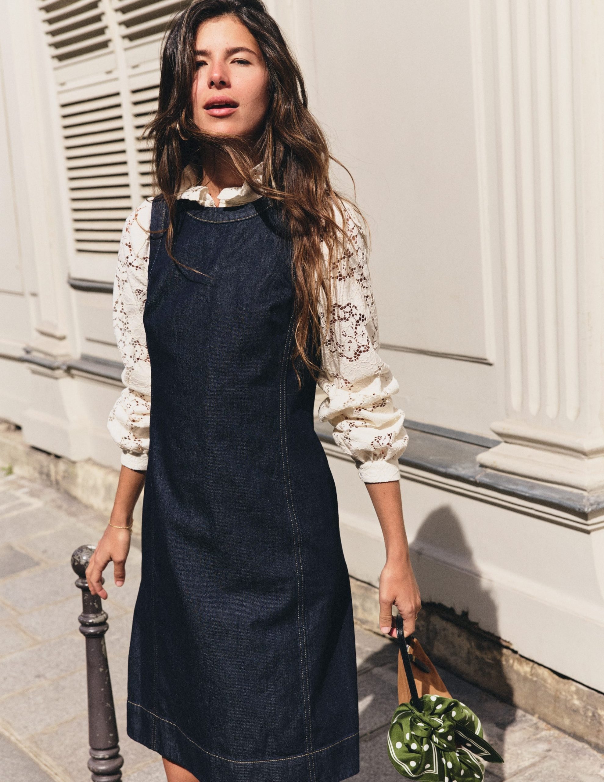 Lou Denim Shift Dress-Indigo Denim - Image 5