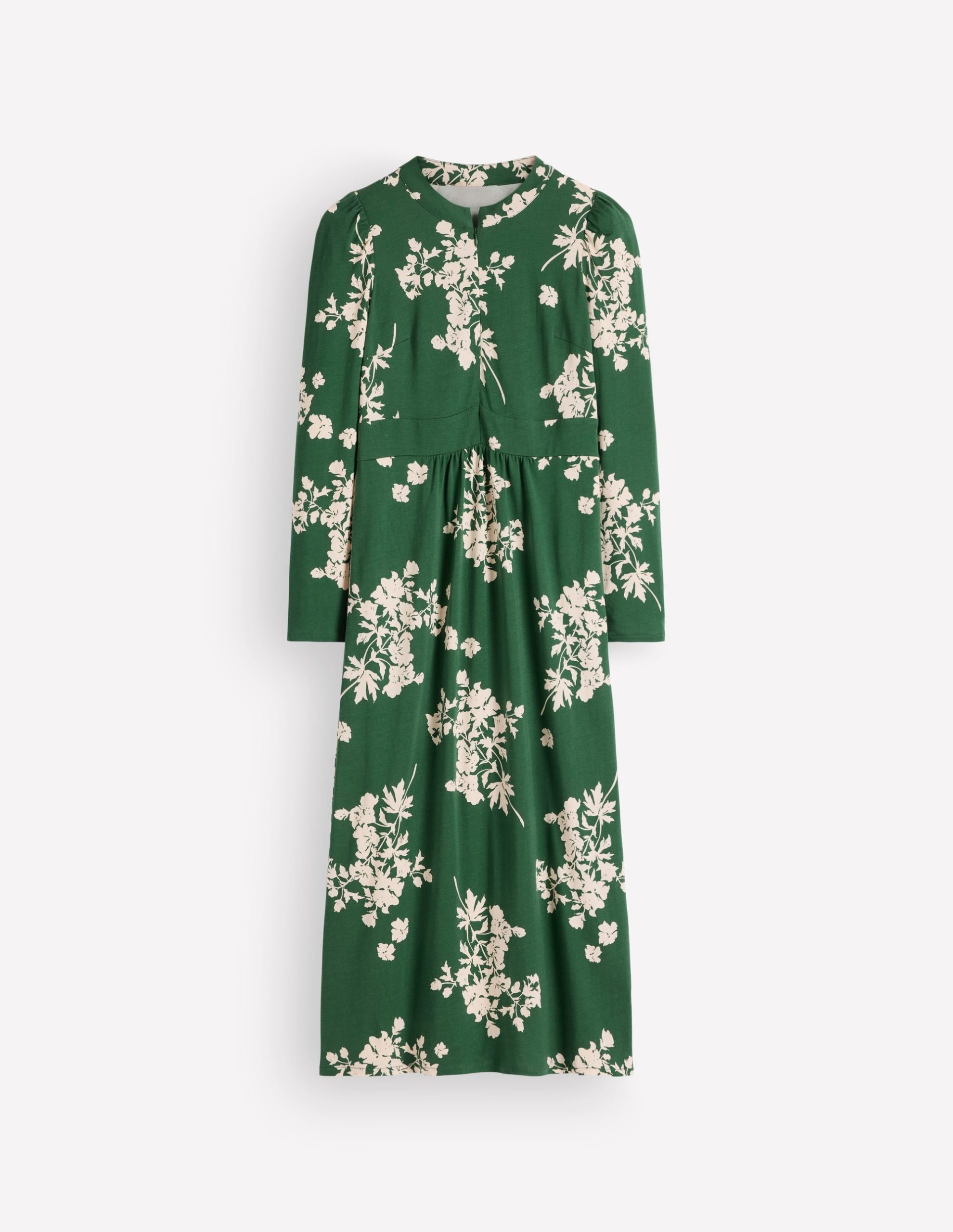 Hope Zip Detail Jersey Dress-Hunter Green. Flecked Bunch - Image 6
