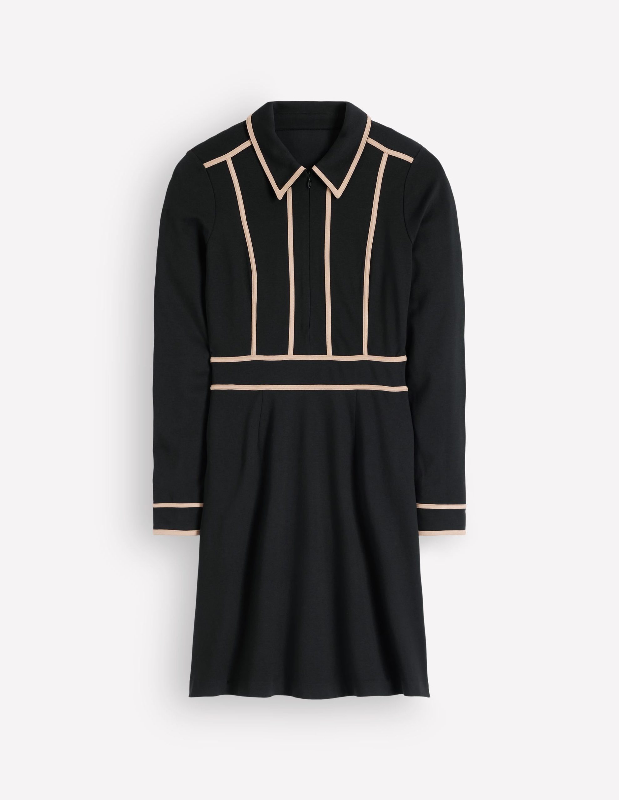 Ula Ponte Short Dress-Black. Camel - Image 5