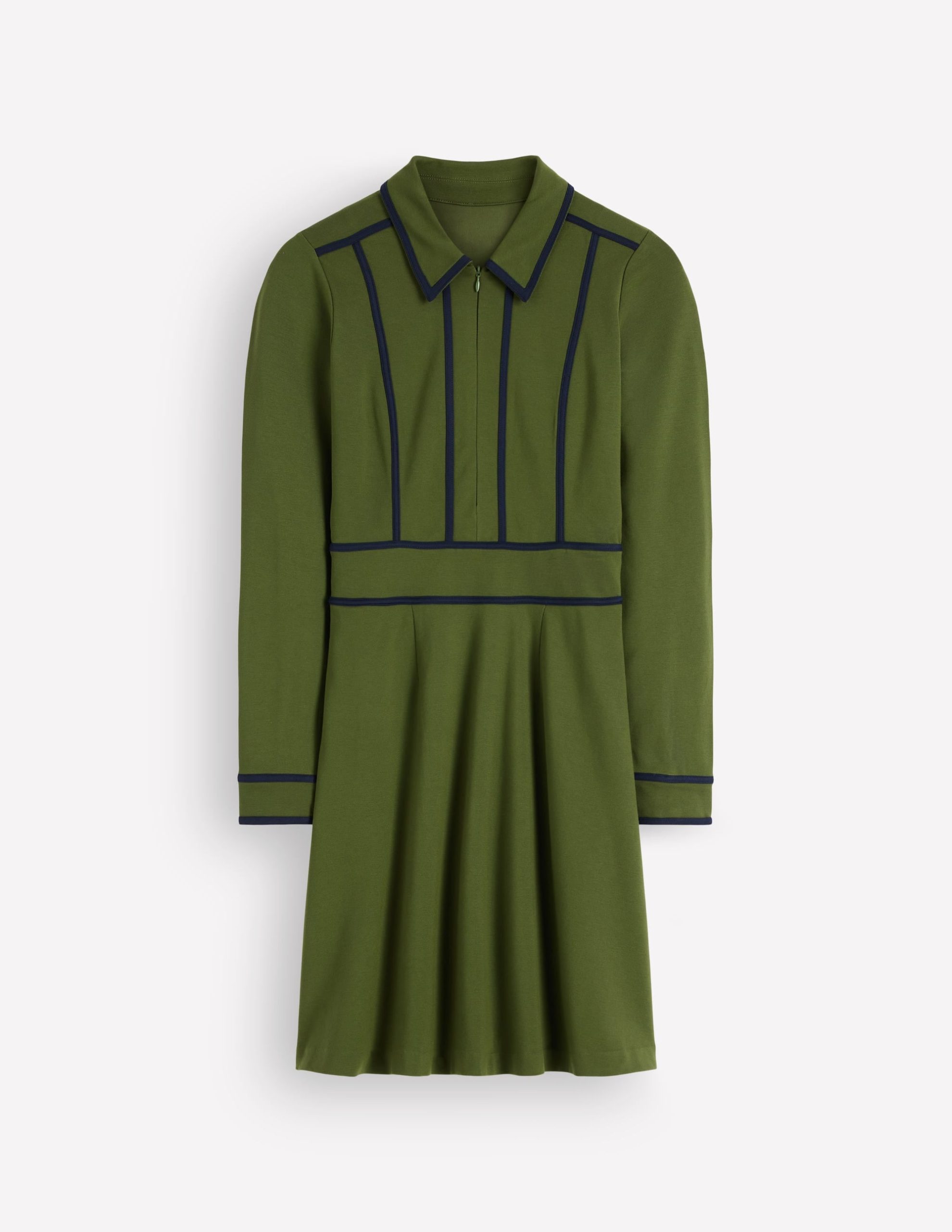 Ula Ponte Short Dress-Brunswick Green. Navy - Image 6