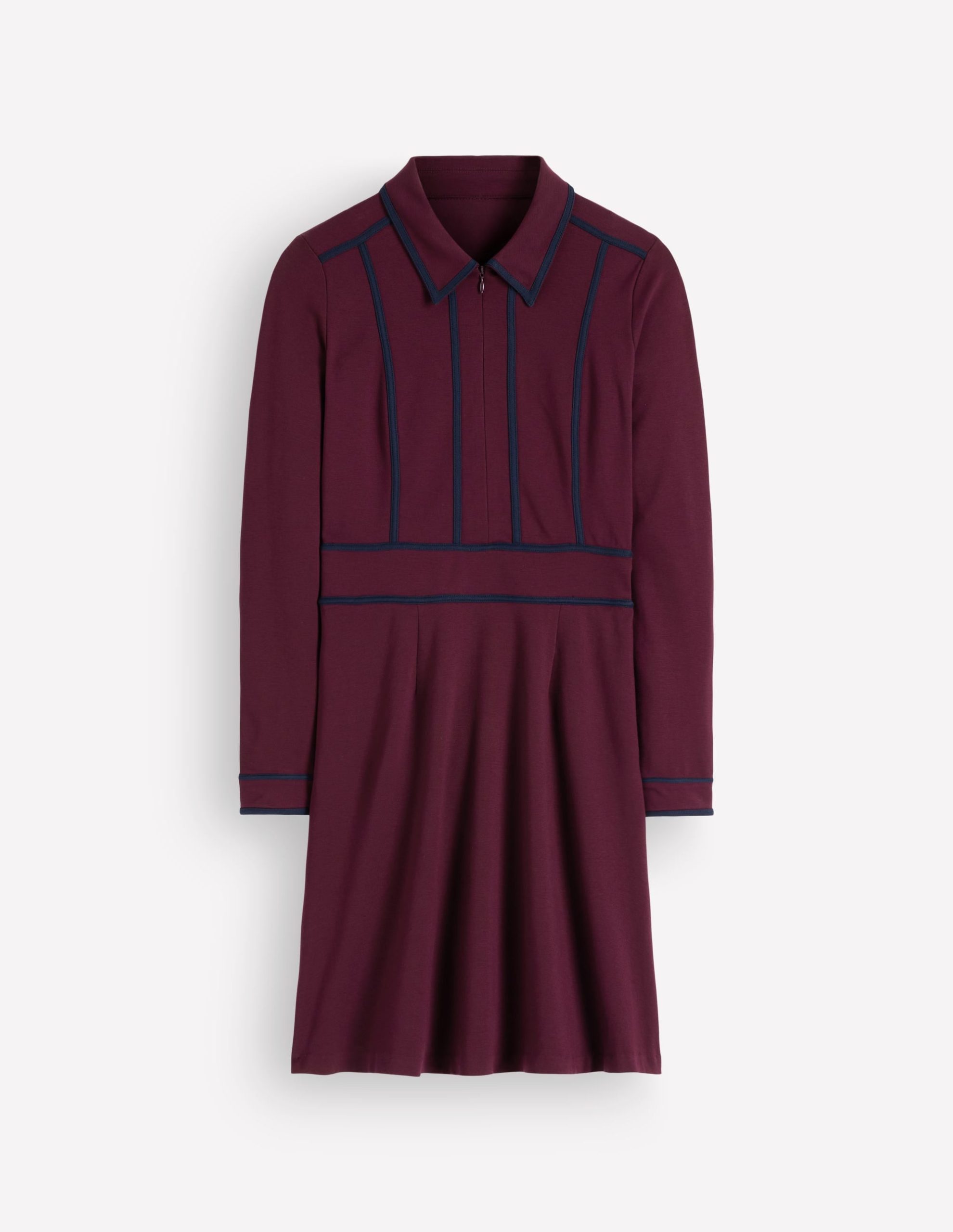 Ula Ponte Short Dress-Dark Cherry. Navy - Image 5