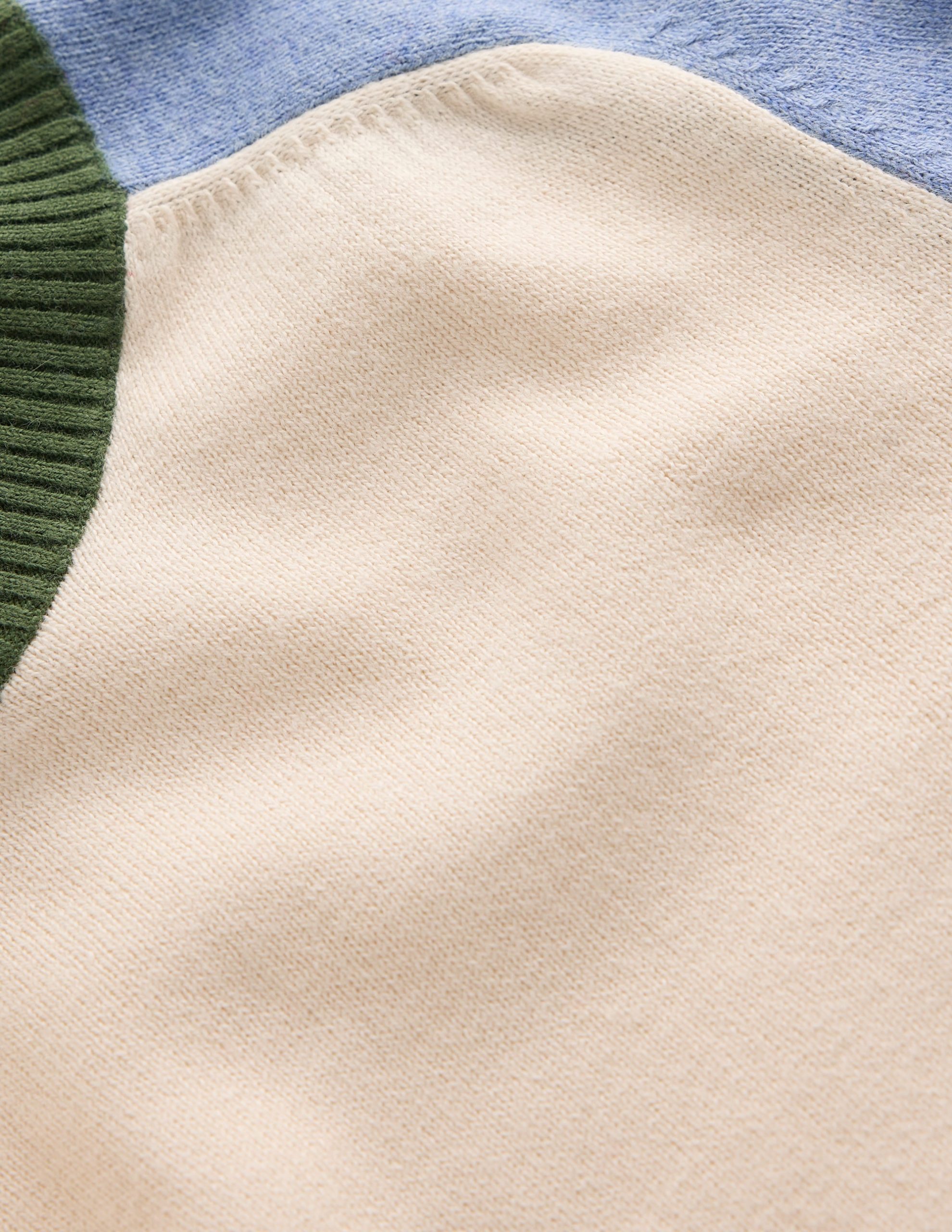 Meg Raglan Sleeve Sweater-Ivory. Blue and Green - Image 6