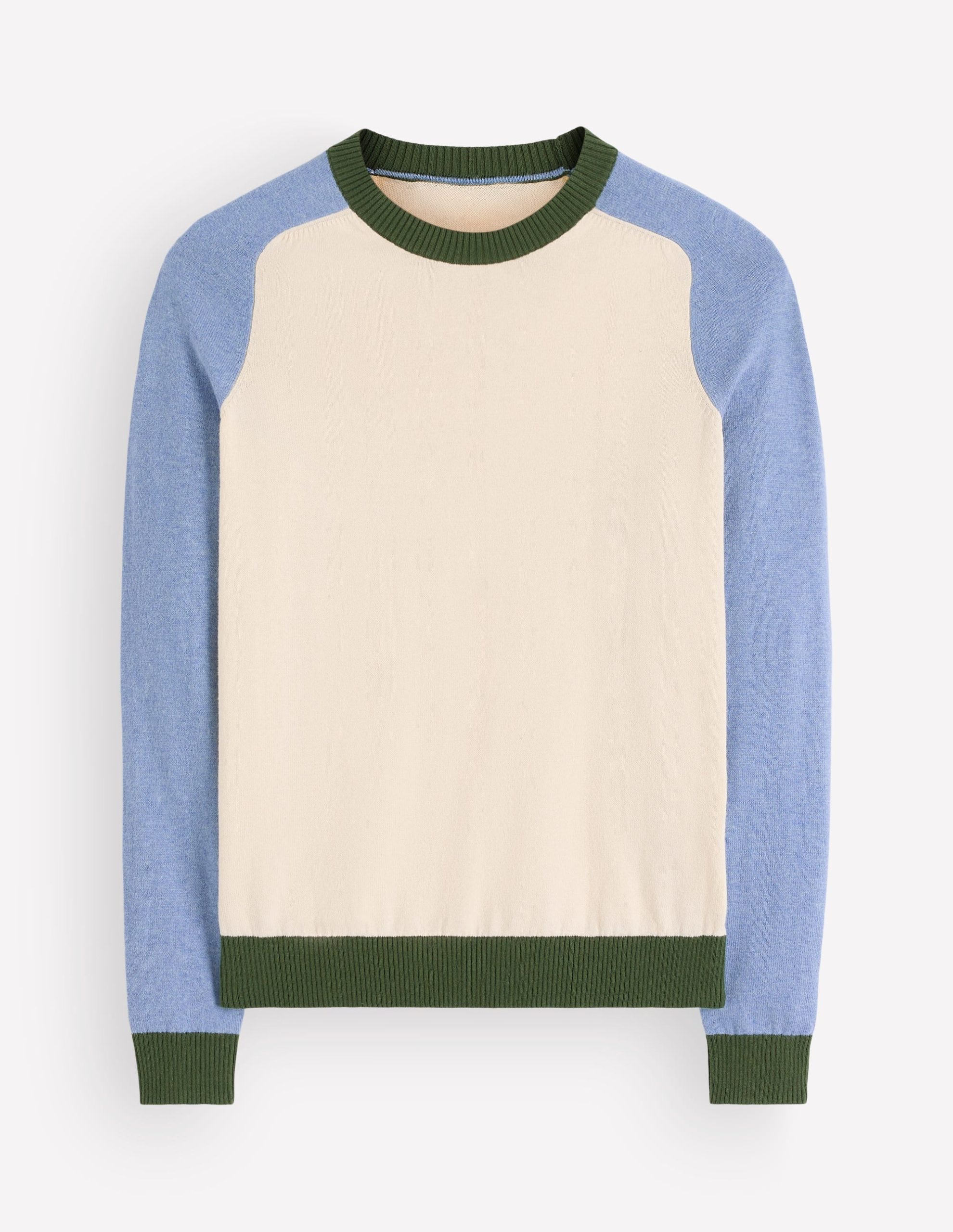 Meg Raglan Sleeve Sweater-Ivory. Blue and Green - Image 5