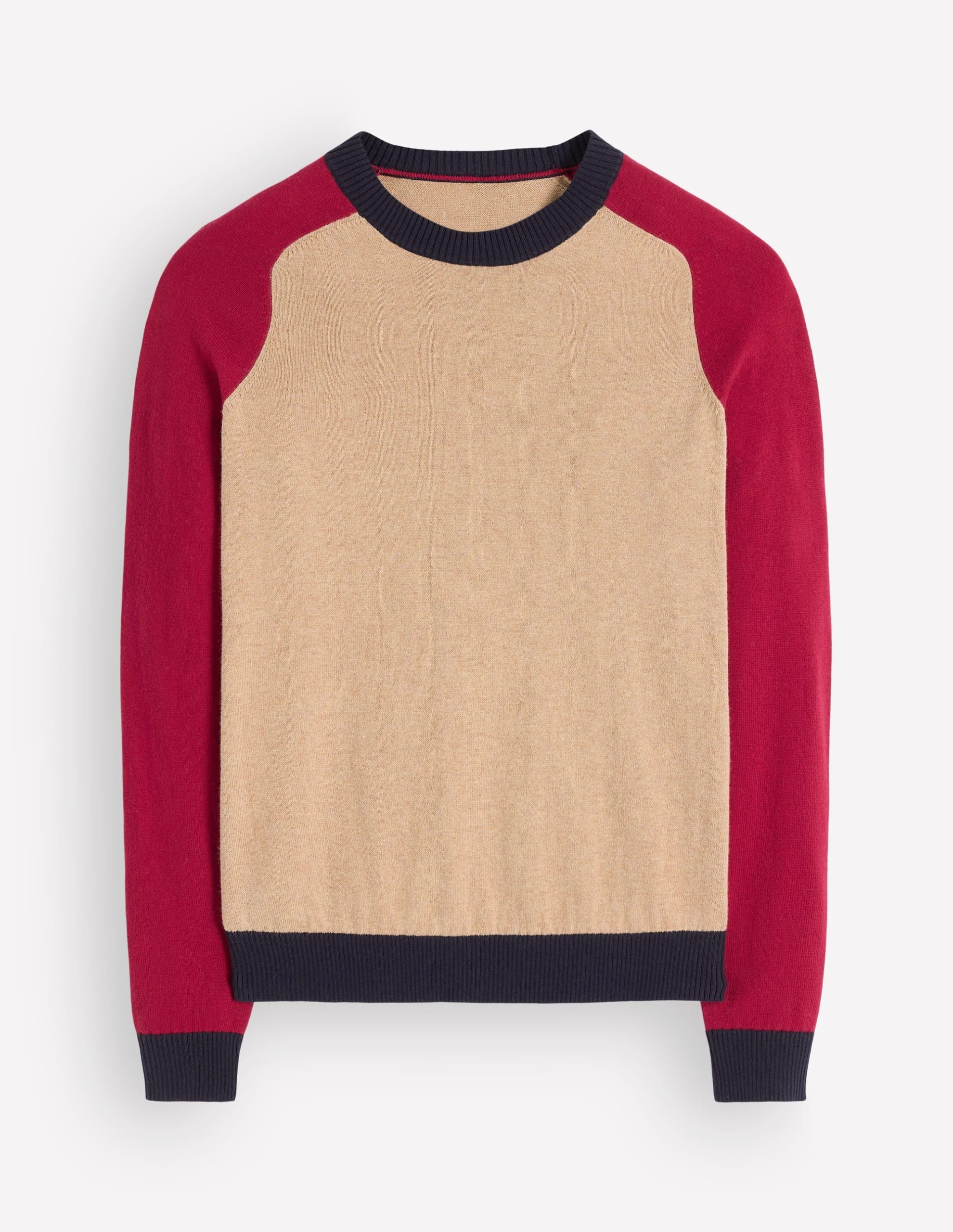Meg Raglan Sleeve Sweater-Camel melange. red - Image 4