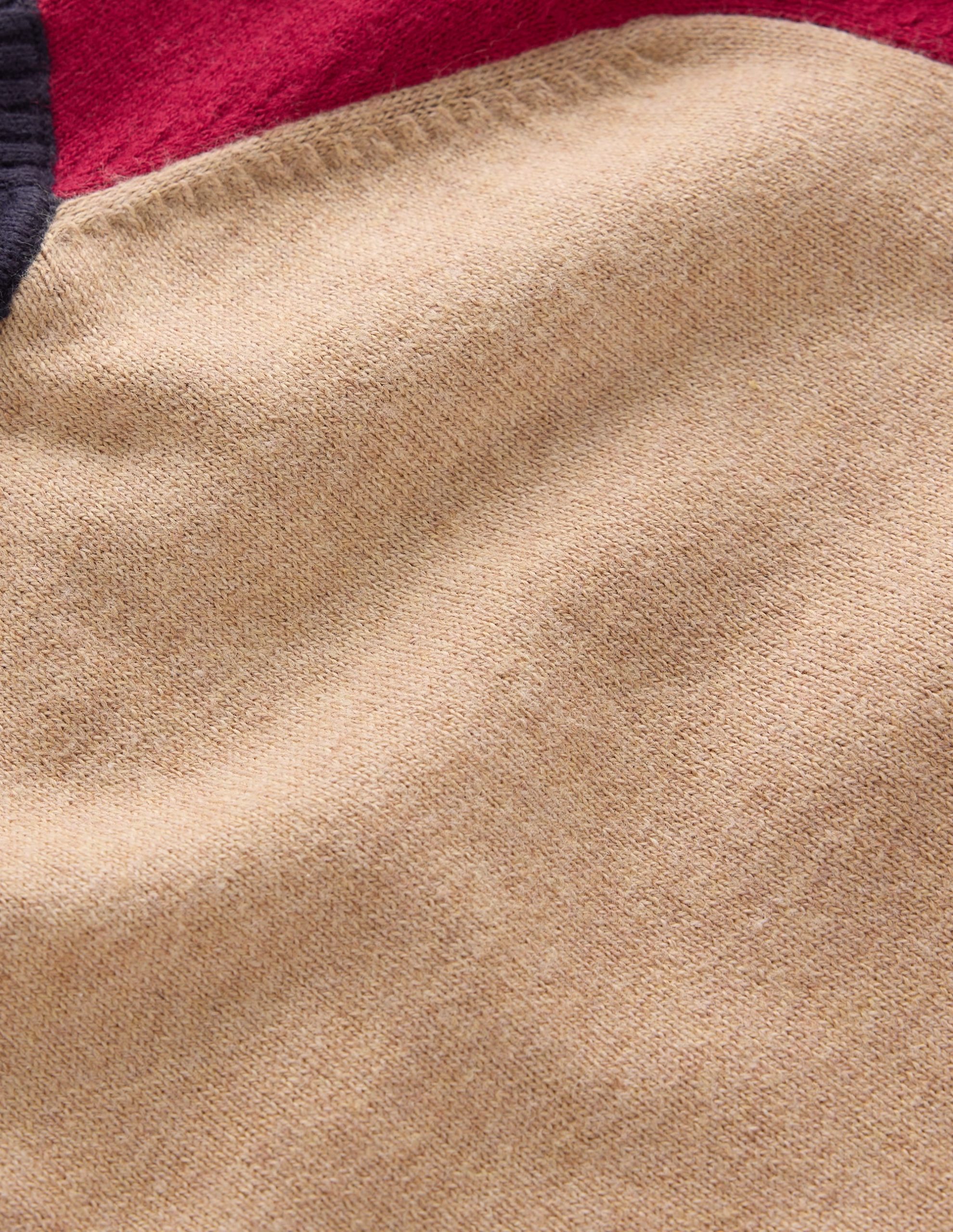 Meg Raglan Sleeve Sweater-Camel melange. red - Image 5