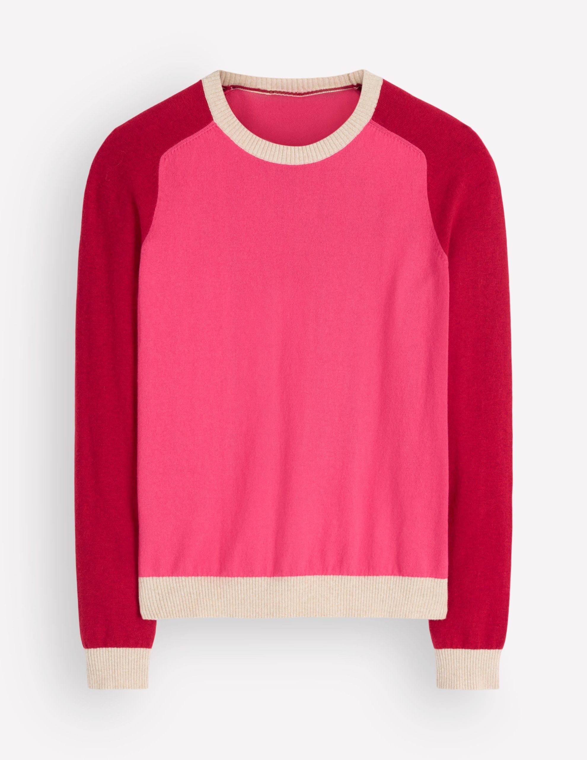 Meg Raglan Sleeve Sweater-Pink colour block - Image 4