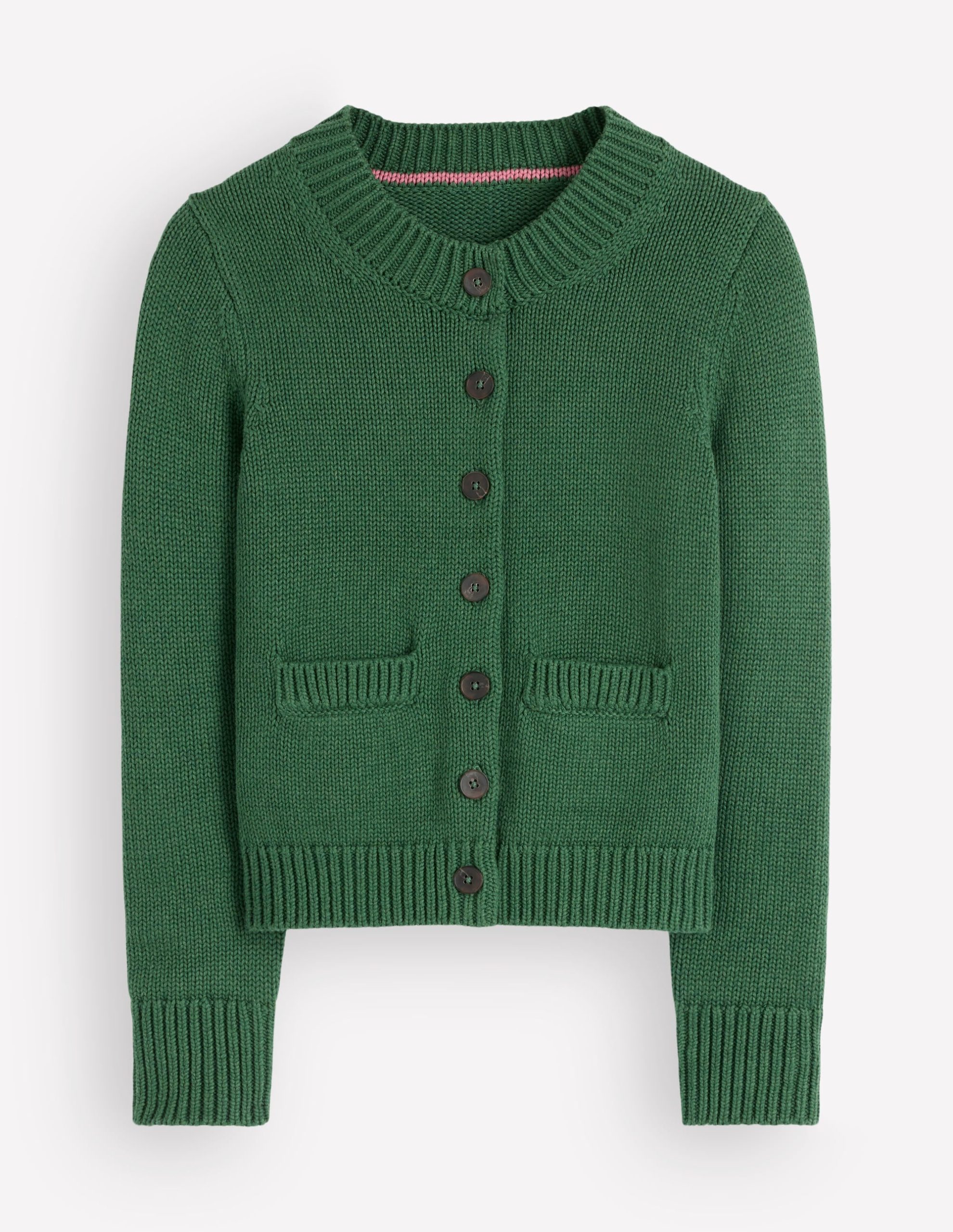 Lucy Chunky Cotton Cardigan-highland green - Image 6