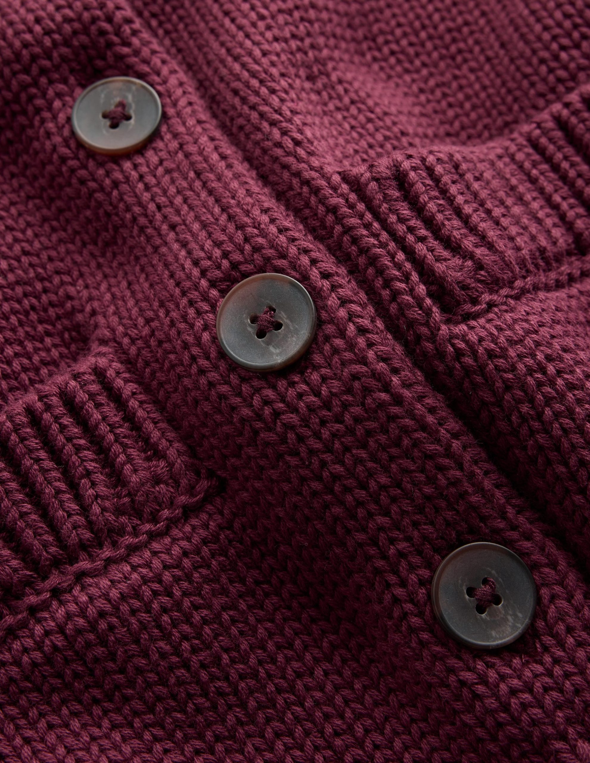Lucy Chunky Cotton Cardigan-Maroon banner - Image 6
