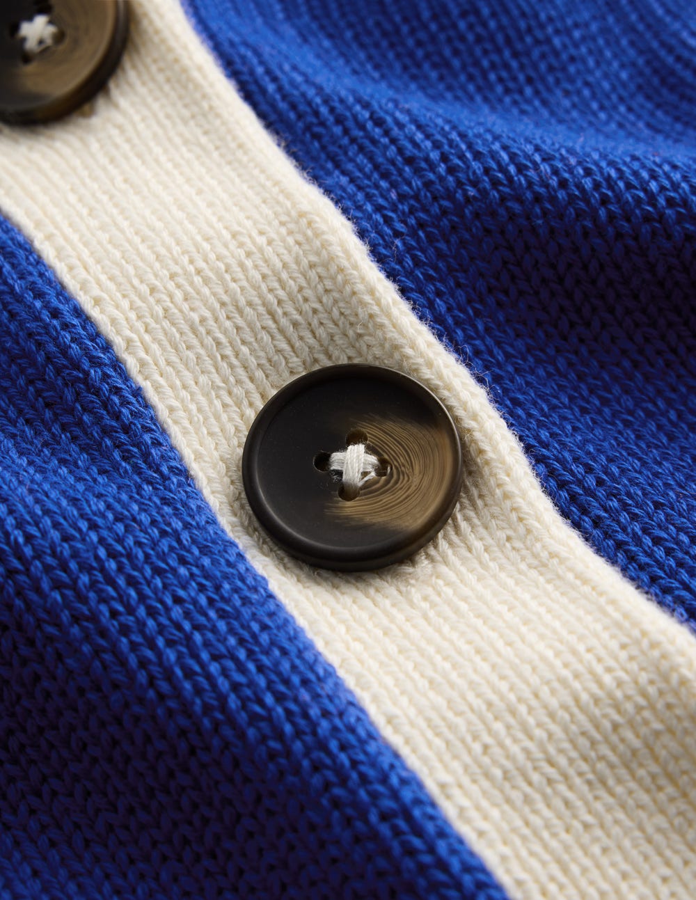 Lucy Relaxed Cotton Cardigan-Bright Blue. Colour Block - Image 9