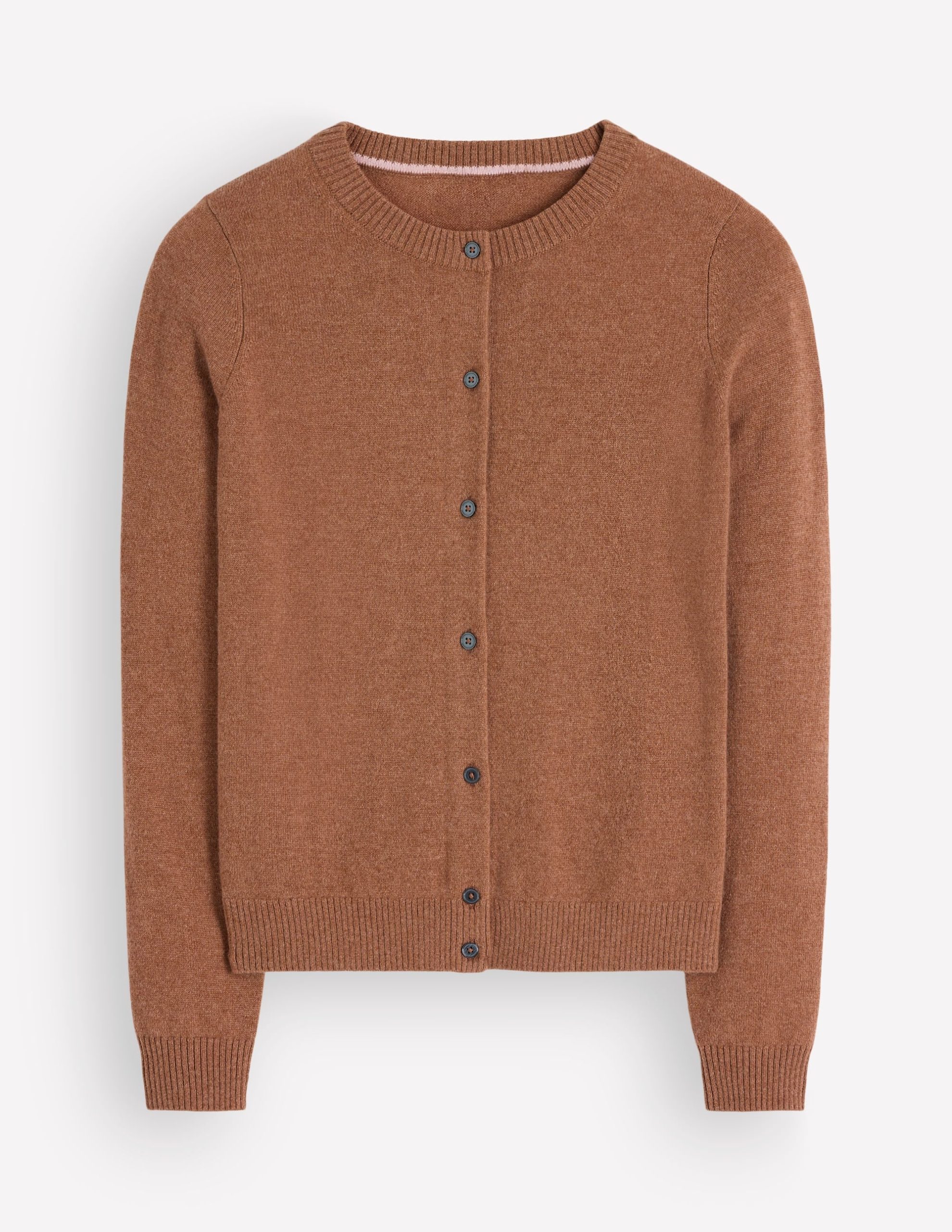 Elsie Cashmere Crew Cardigan-Warm Ginger - Image 5