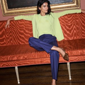 Elsie Cashmere Crew Cardigan-Sweet Mint