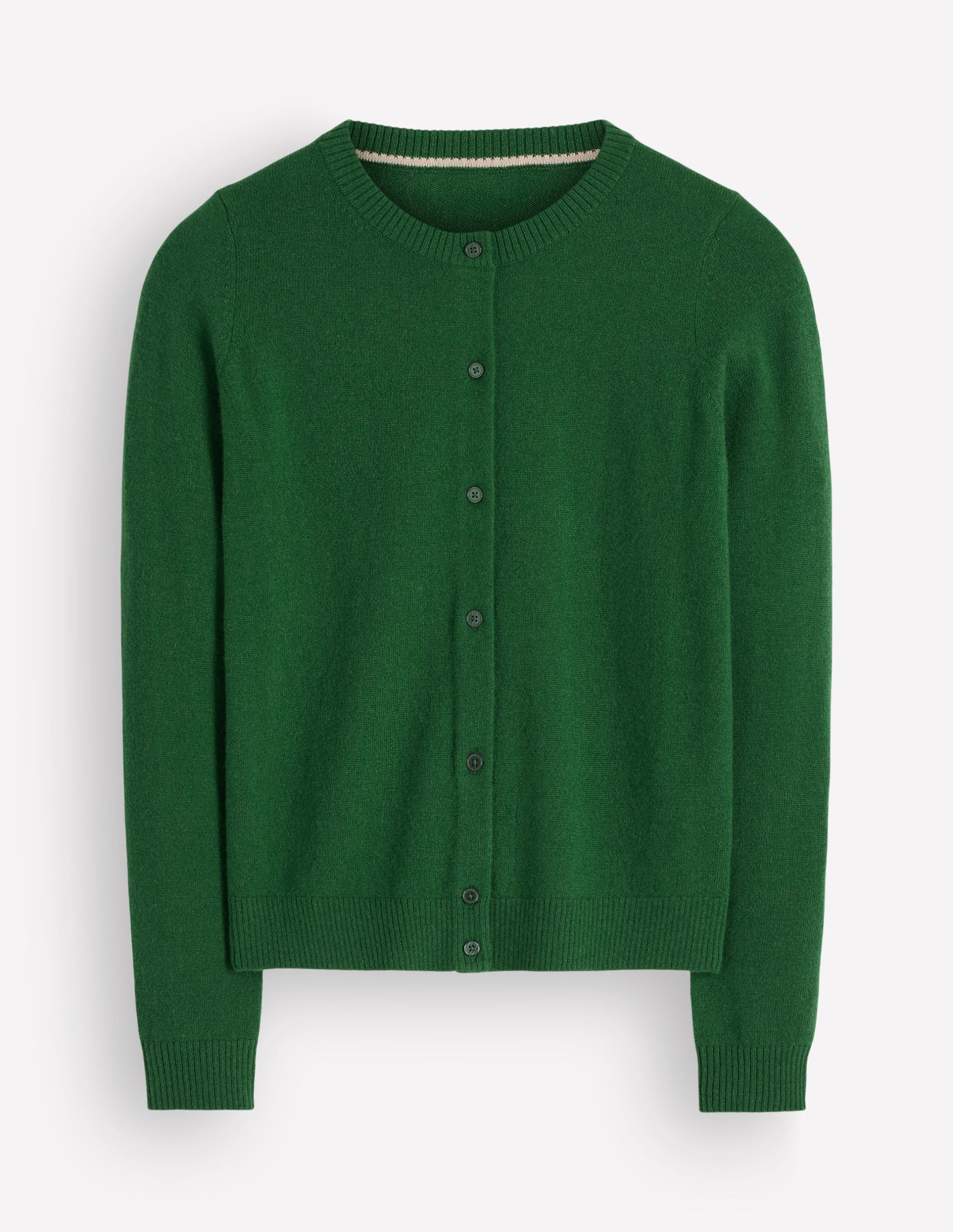 Elsie Cashmere Crew Cardigan-Fresh Green - Image 5