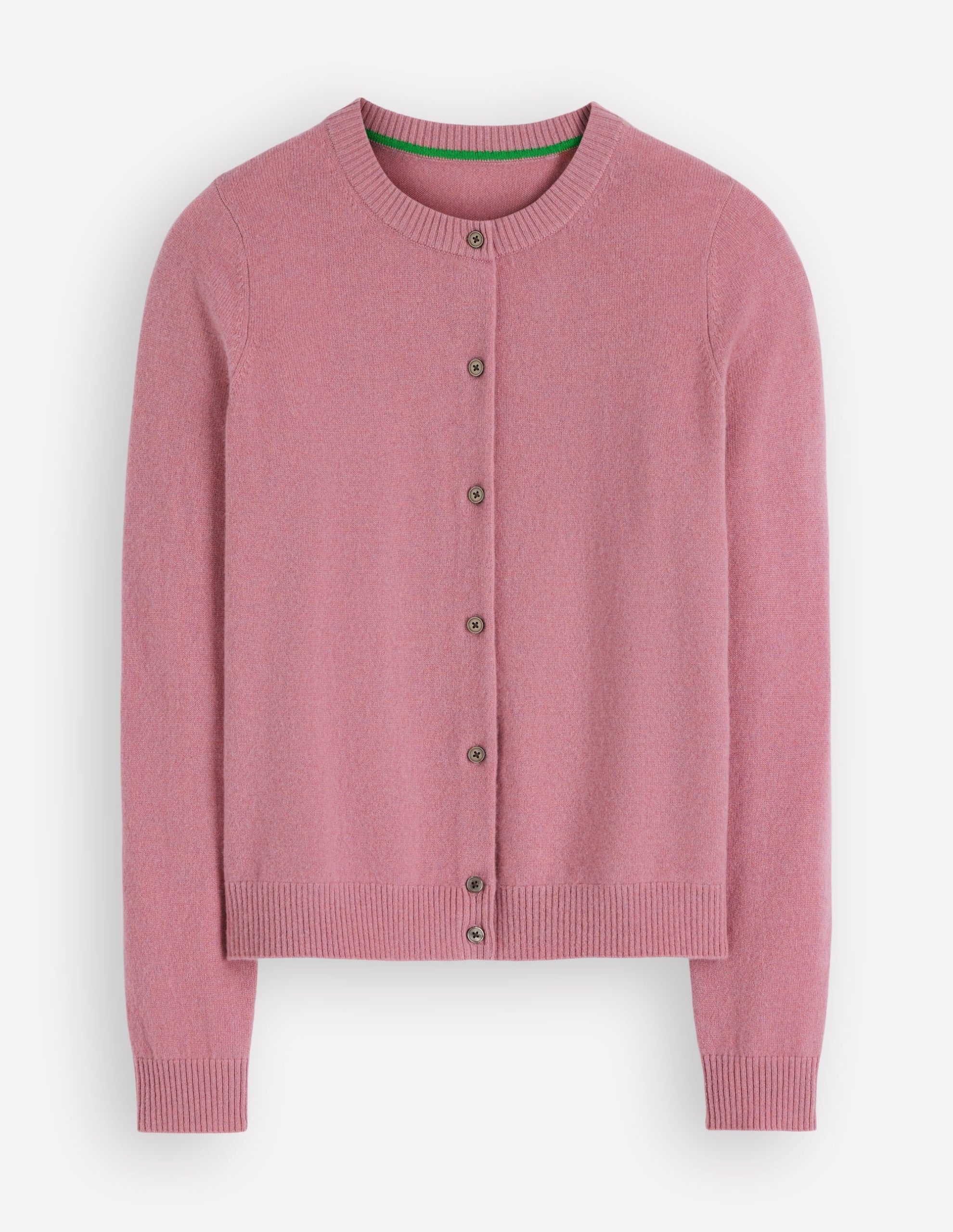 Elsie Cashmere Crew Cardigan-Pink Heather - Image 6