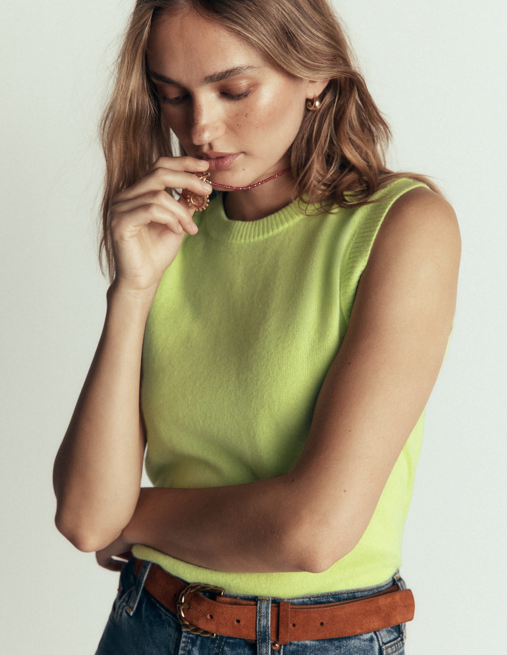 Elsie Cashmere Tank-Sweet Mint - Image 3