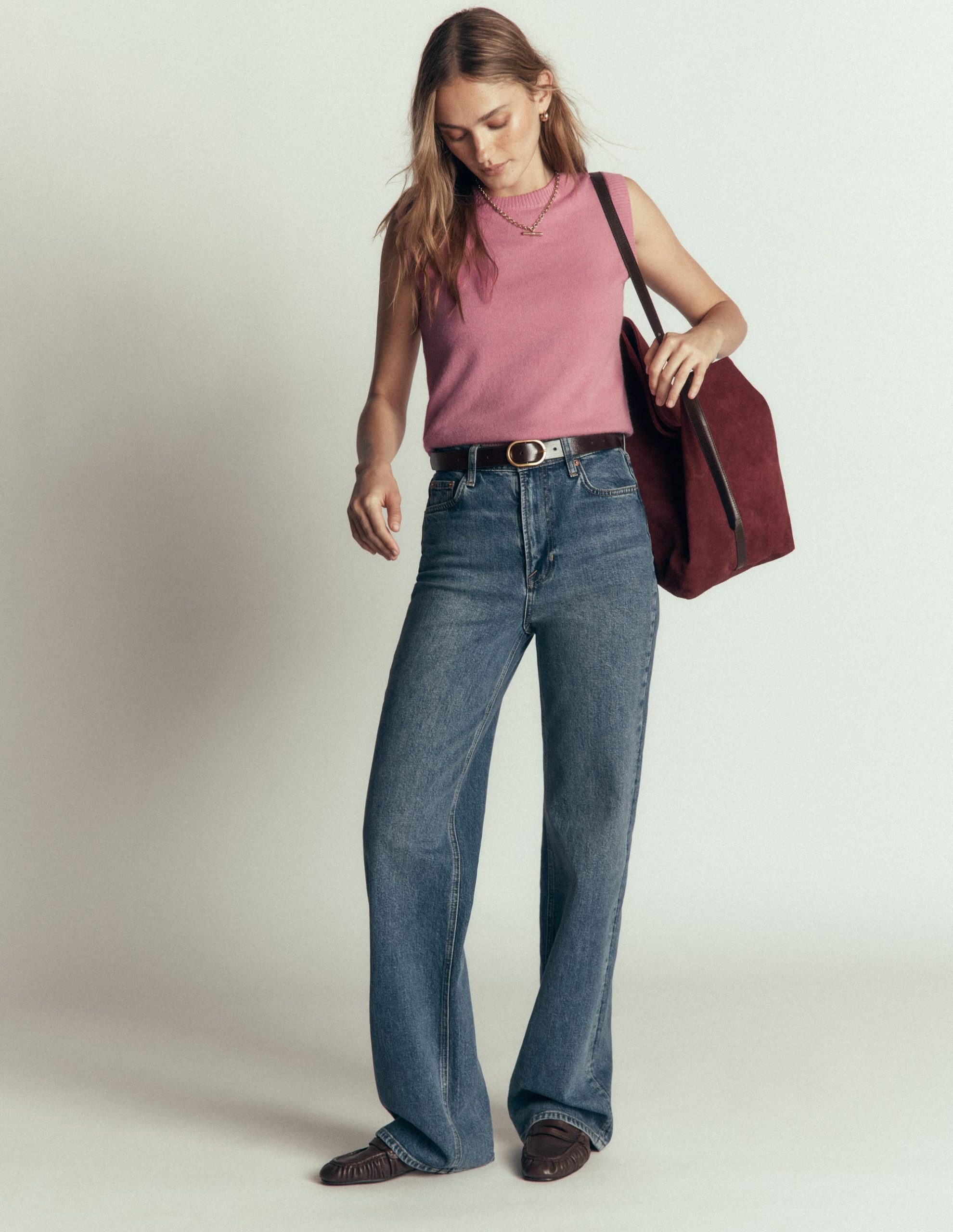 Elsie Cashmere Tank-Pink Heather - Image 4
