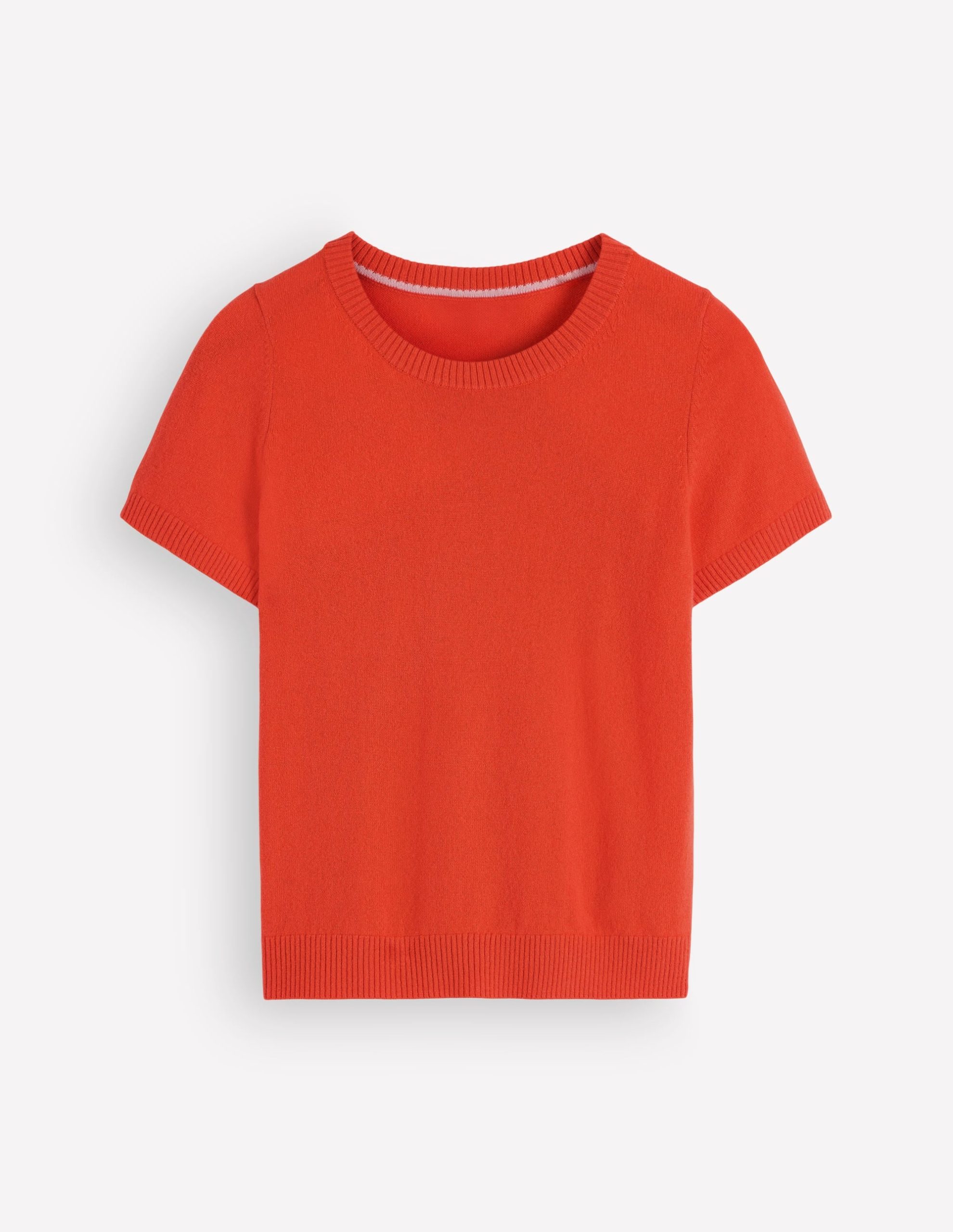 Elsie Cashmere Crew T-shirt-Orange Lily - Image 8