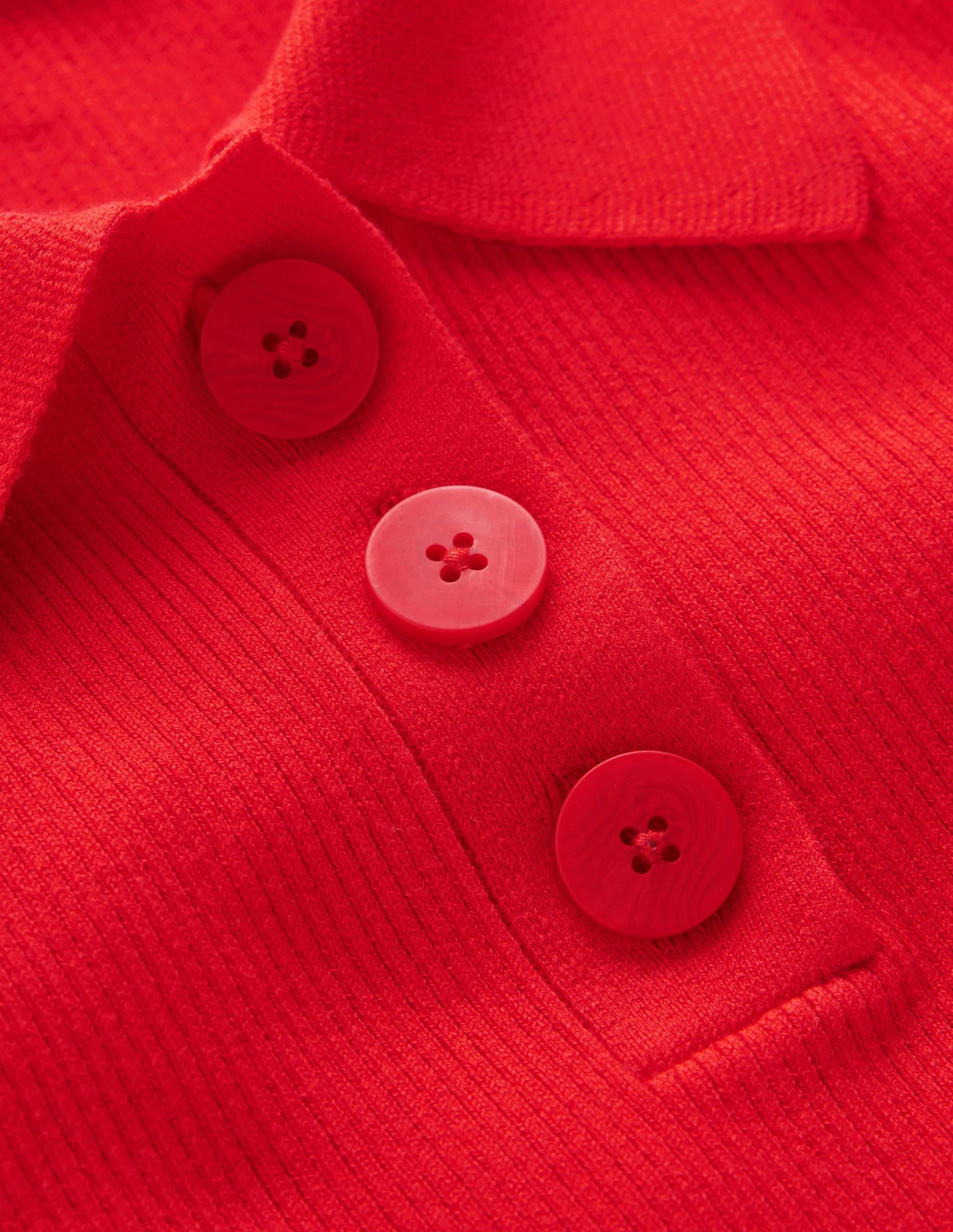 Rhianne Cotton Rib Jumper-Poppy Red - Image 8