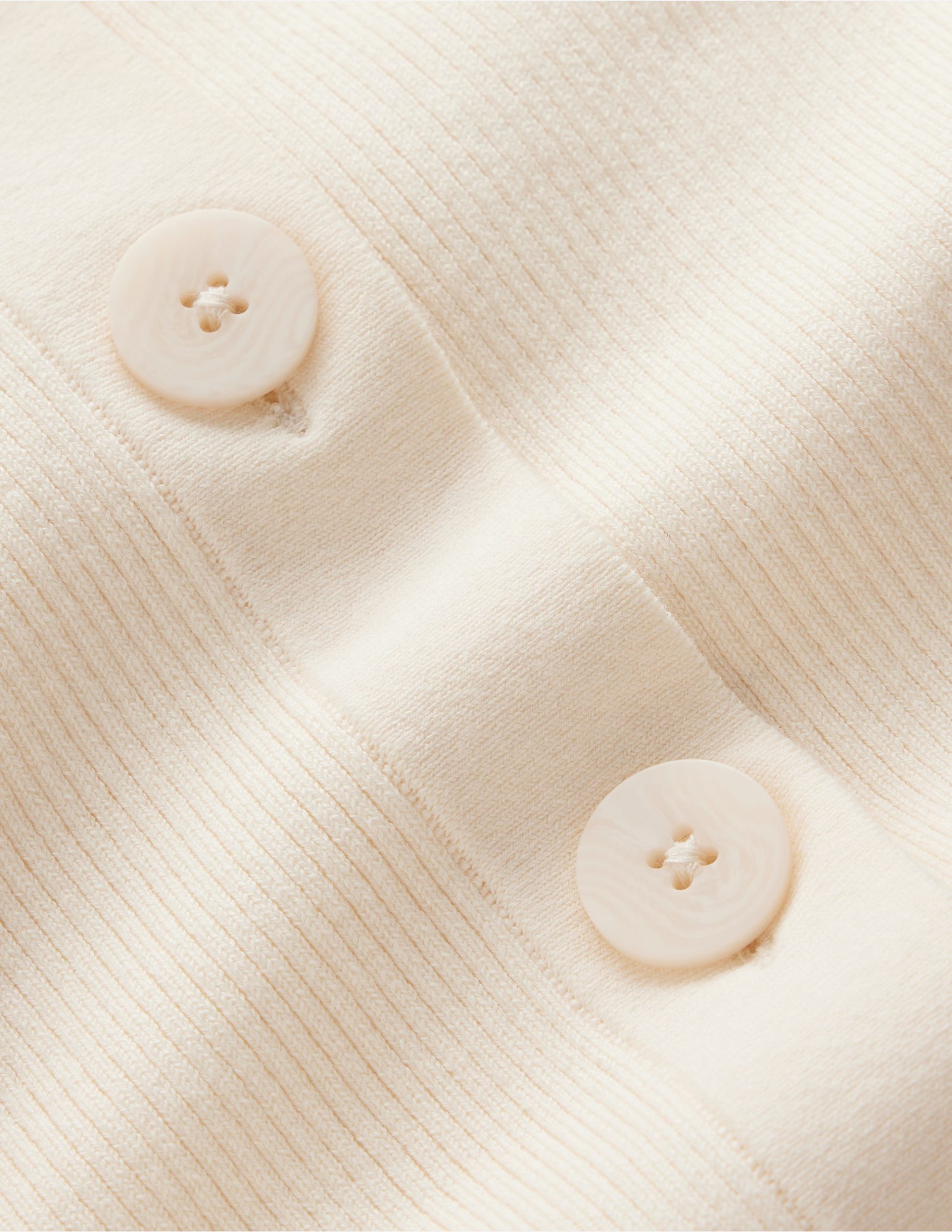 Rhianne Cotton Rib Cardigan-Ivory - Image 7