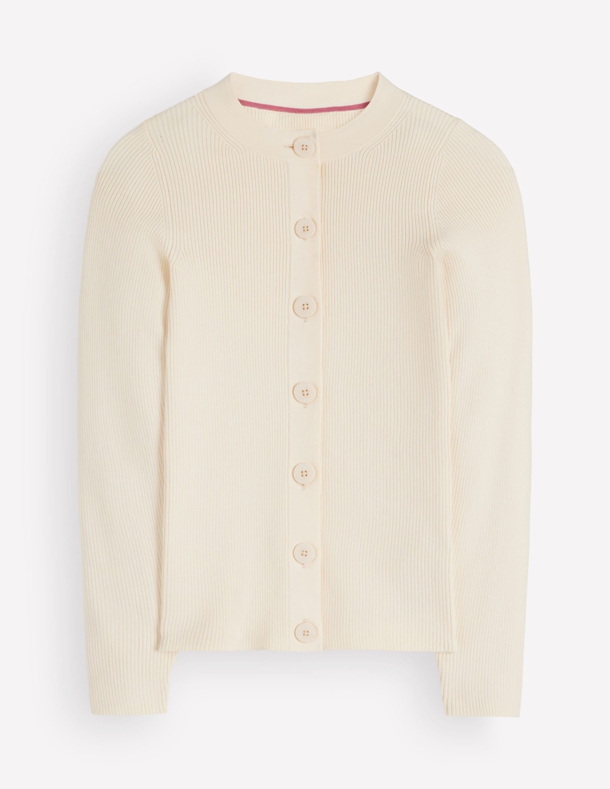 Rhianne Cotton Rib Cardigan-Ivory - Image 6
