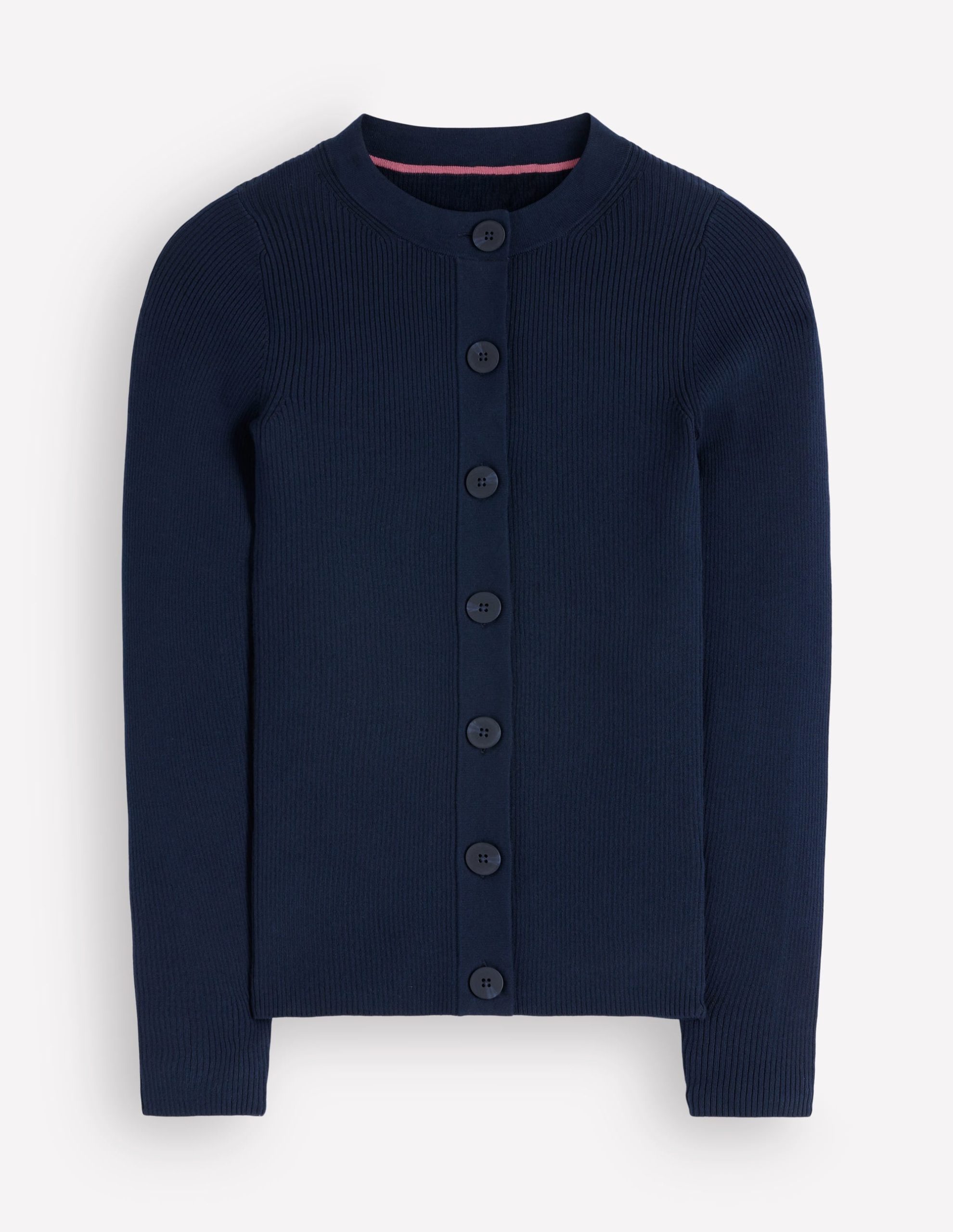 Rhianne Cotton Rib Cardigan-Navy - Image 6