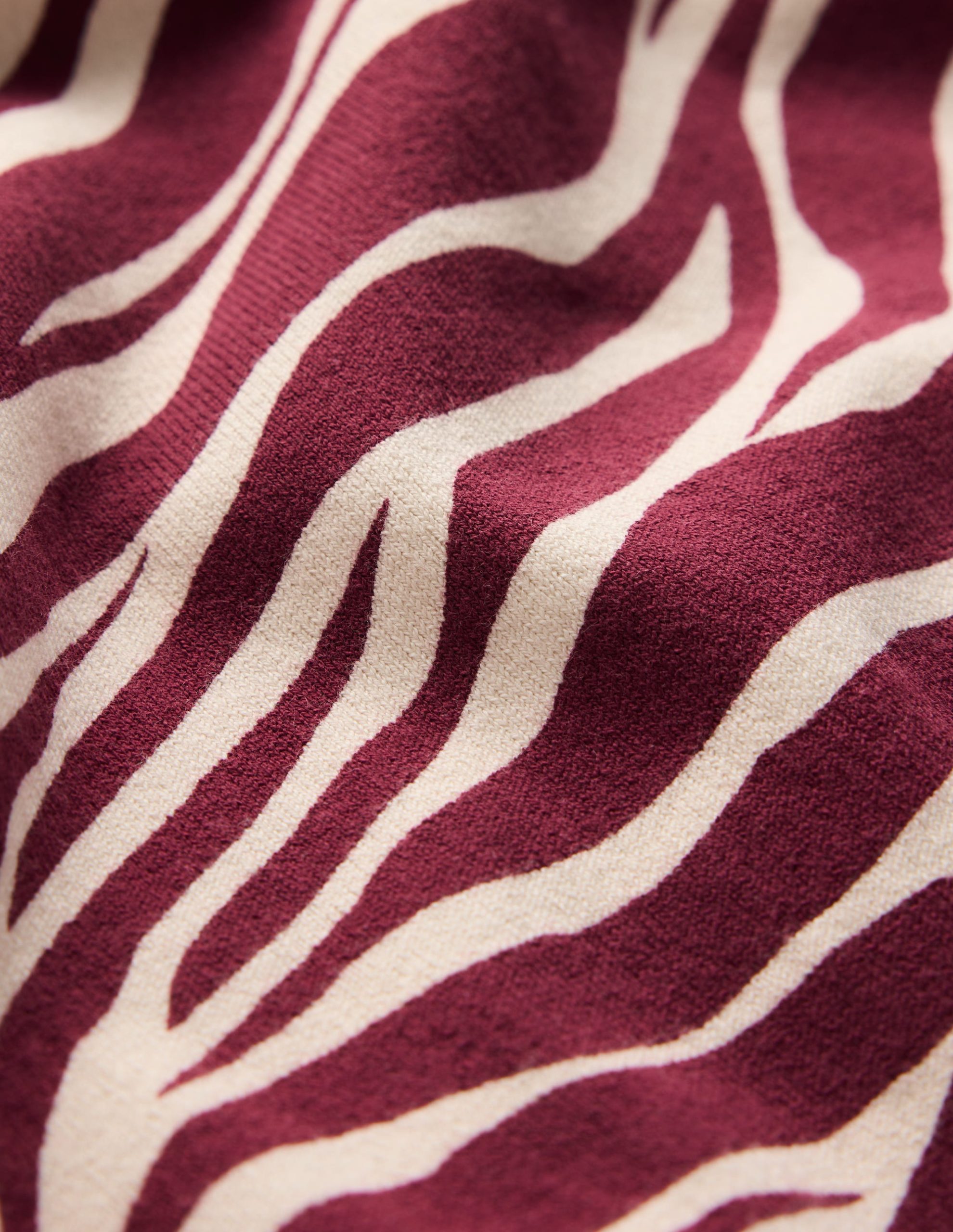 Camilla Cotton Crew Sweater-Chestnut. Zebra Swirl - Image 6