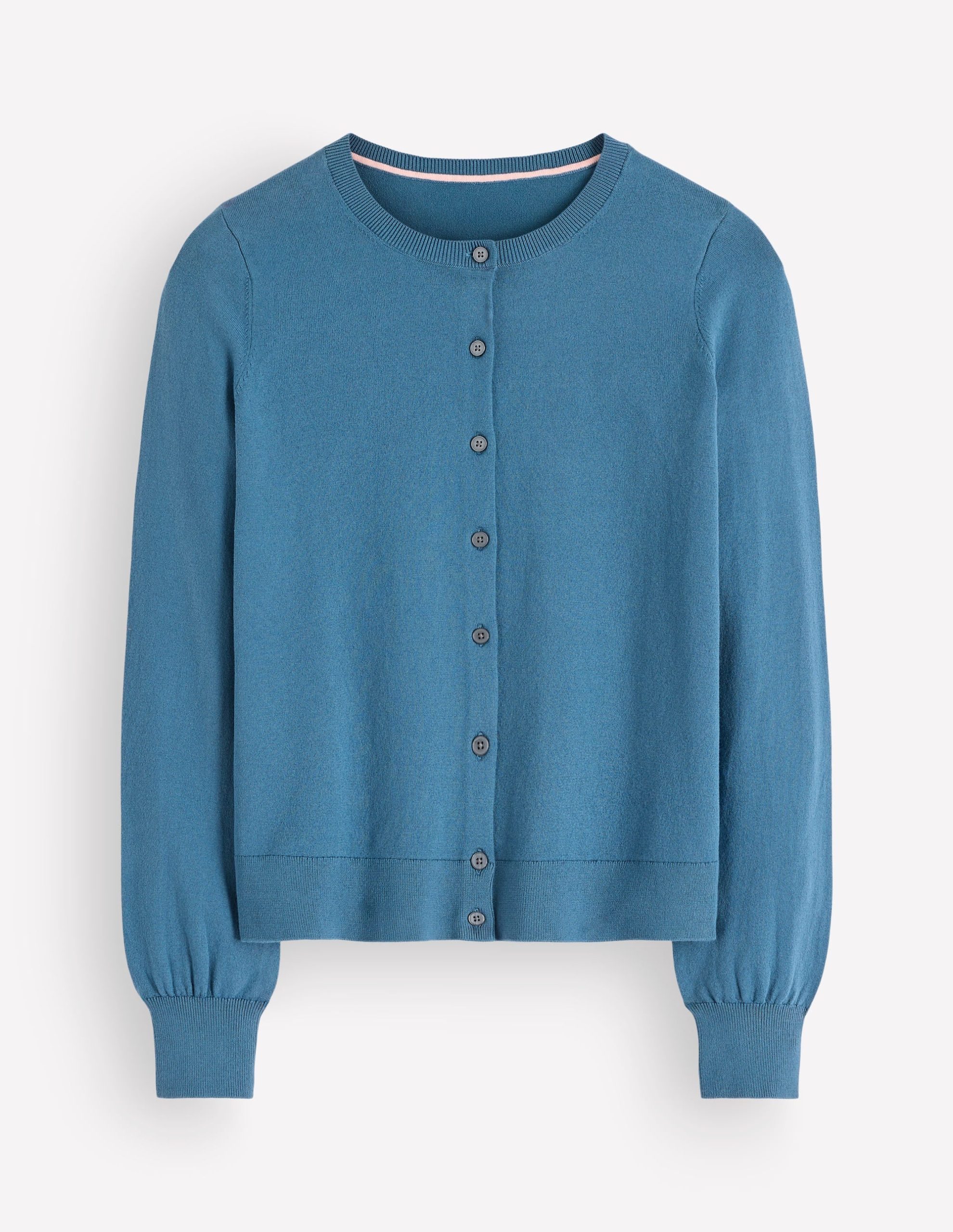Camilla Cotton Crew Cardigan-Storm Blue - Image 4