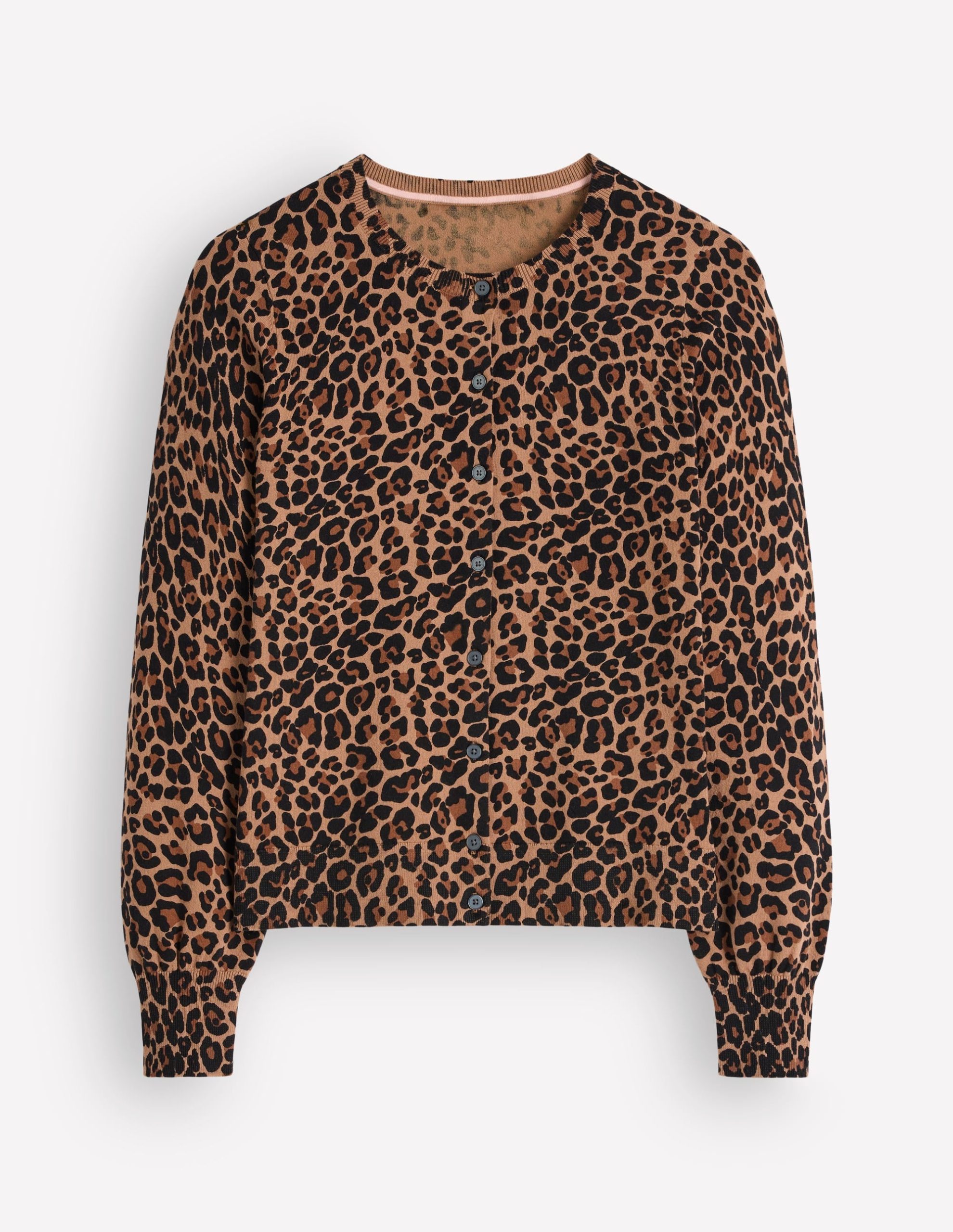 Camilla Cotton Crew Cardigan-Camel. Animal Fields - Image 5