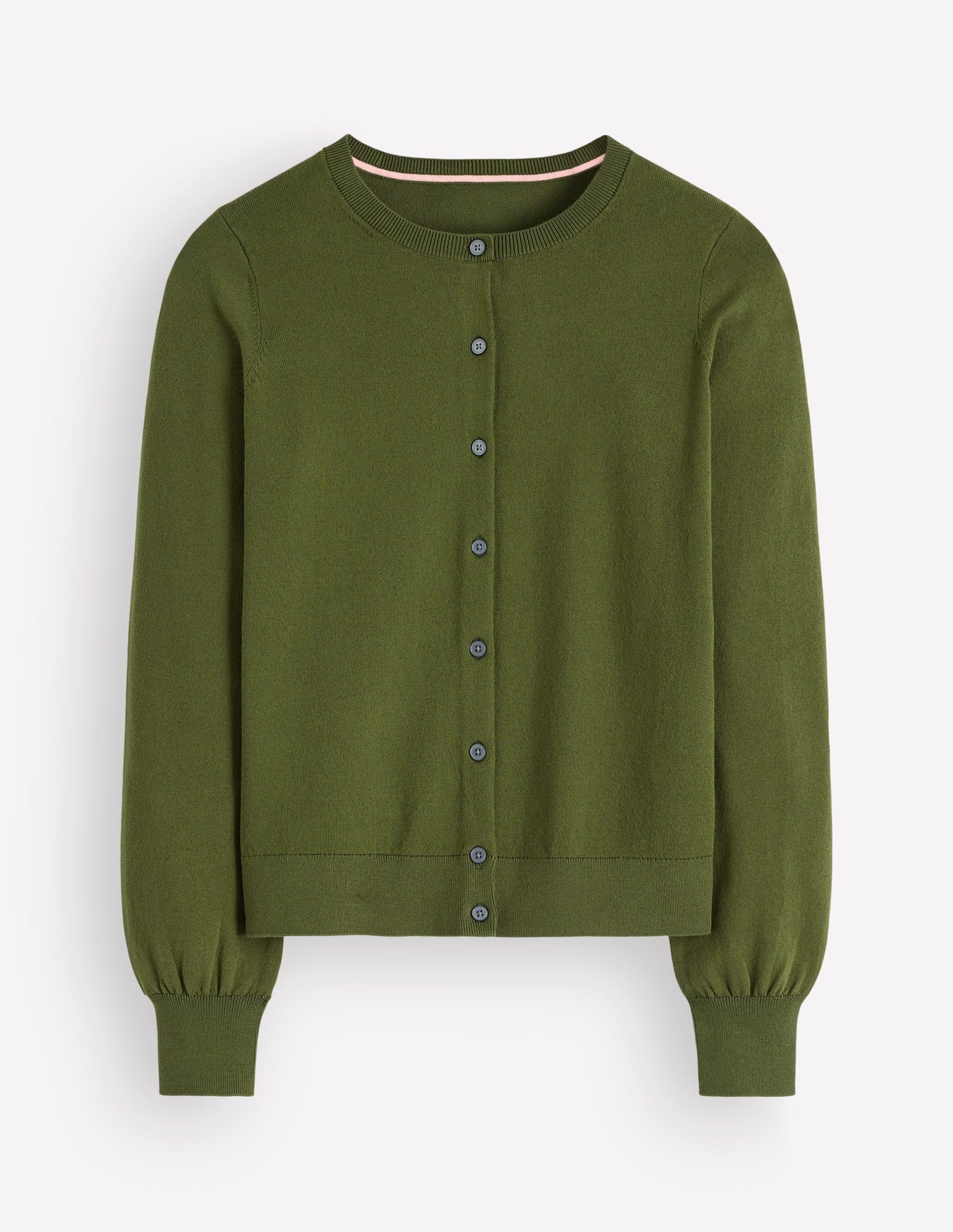 Camilla Cotton Crew Cardigan-Forest Green - Image 6