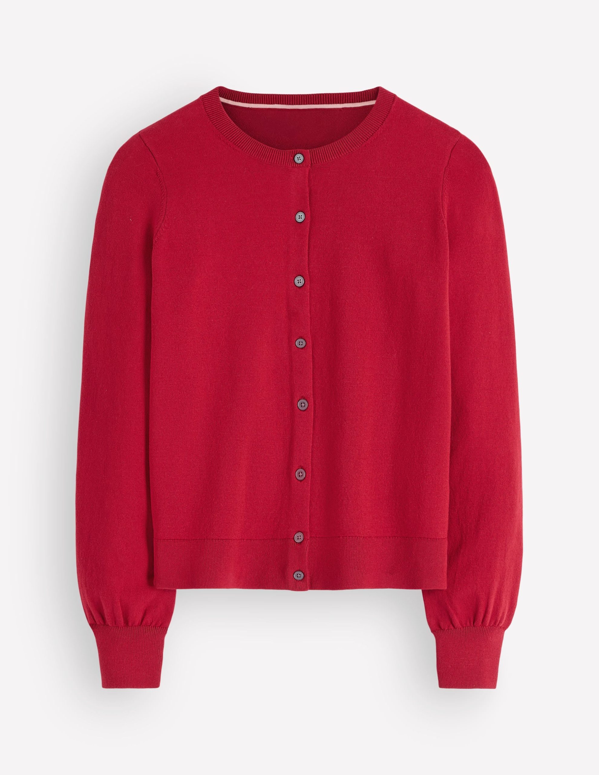 Camilla Cotton Crew Cardigan-Crimson Red - Image 5