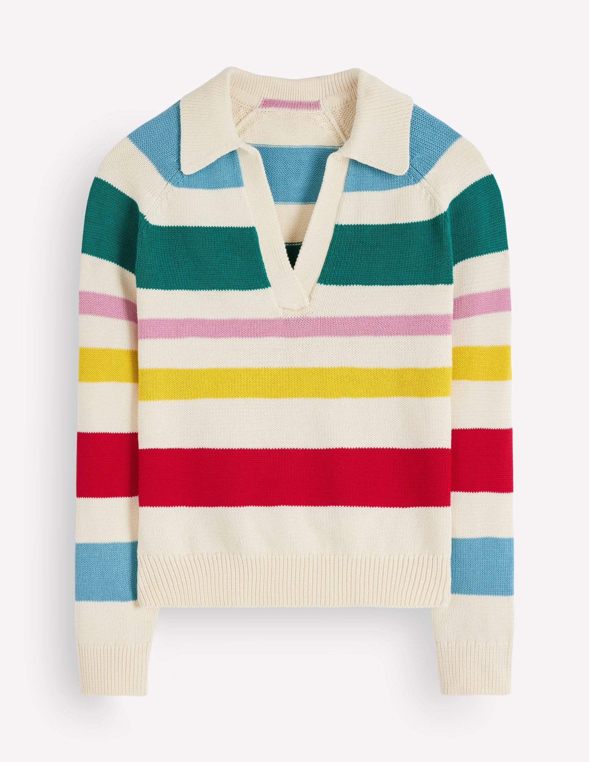 Lucy Cotton Henley Sweater-Multi Stripe - Image 7