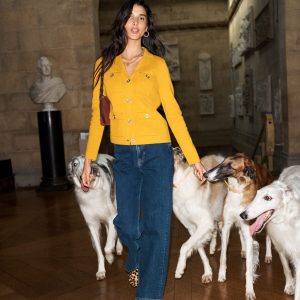 Phoebe Collared Knitted Jacket-Golden Rye