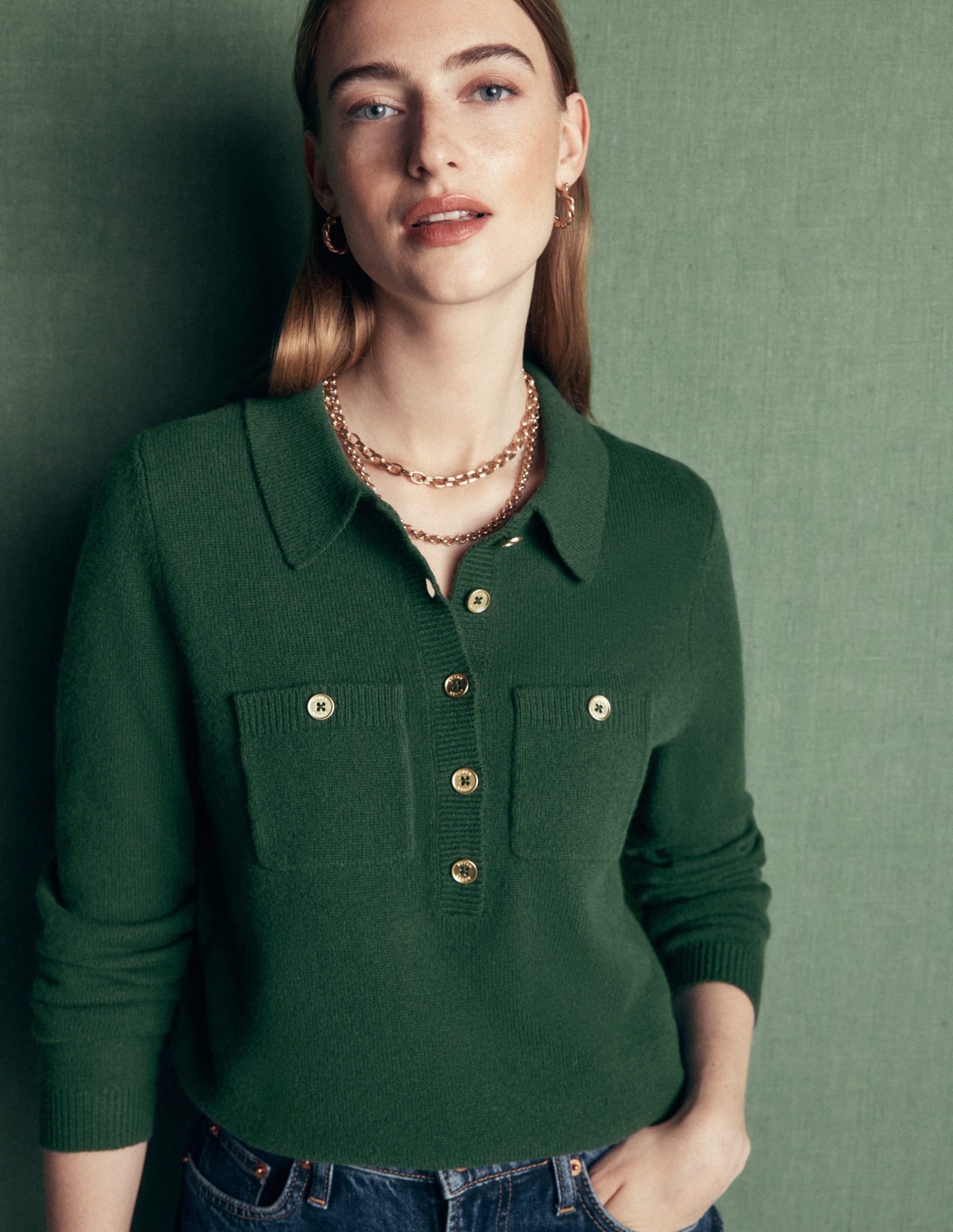 Marianne Merino Wool Sweater-Hunter Green