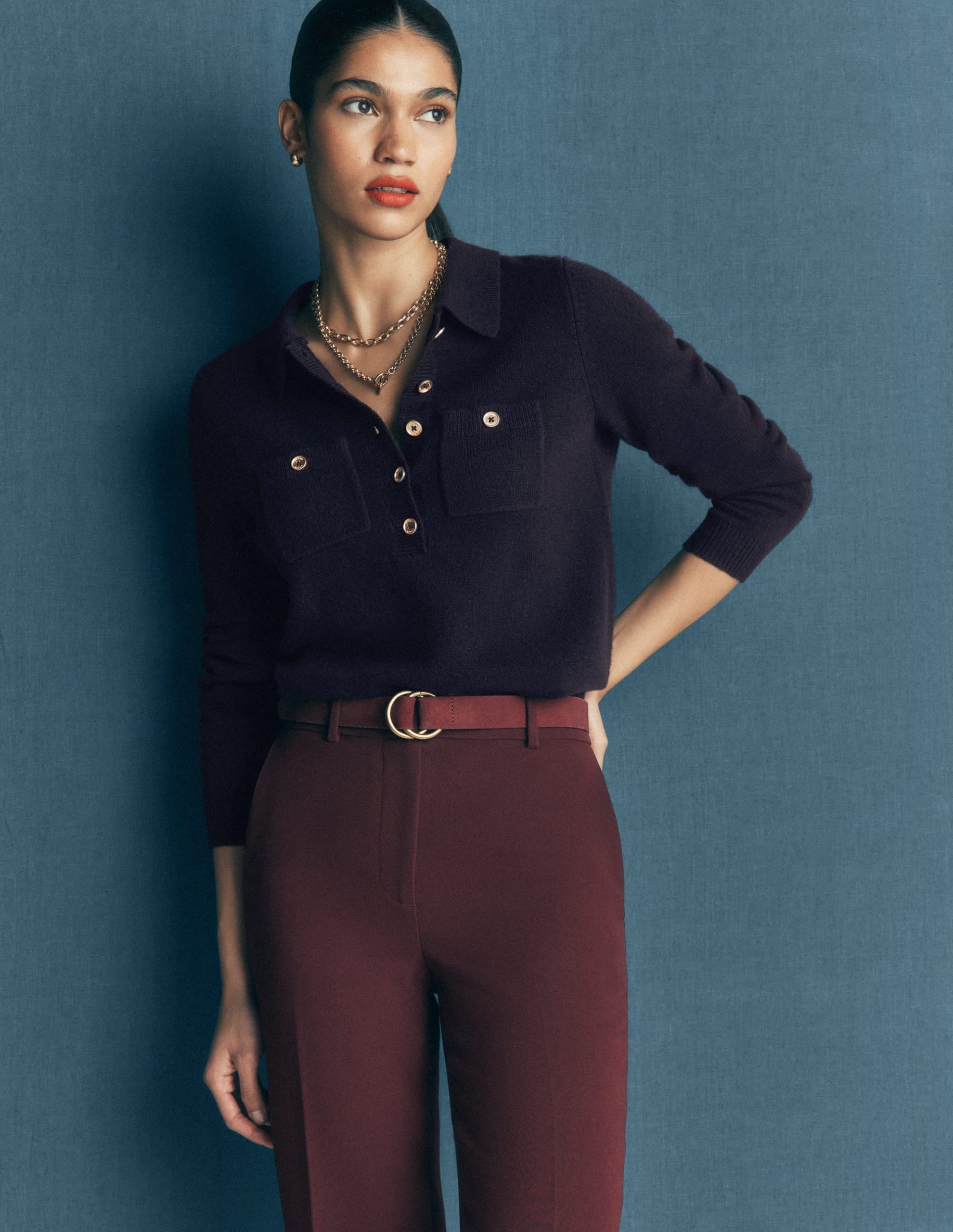Marianne Merino Wool Sweater-Navy - Image 2