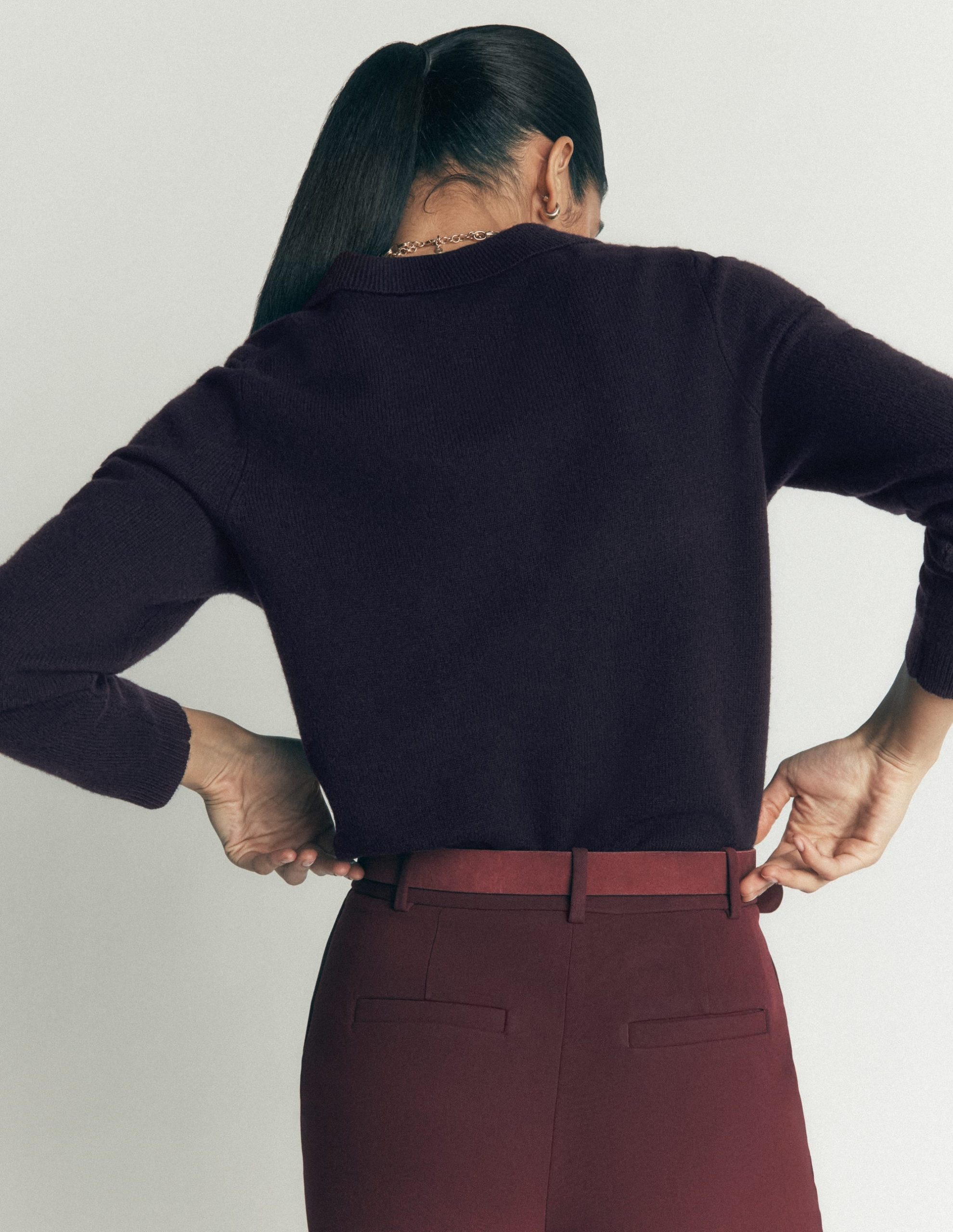 Marianne Merino Wool Sweater-Navy - Image 4