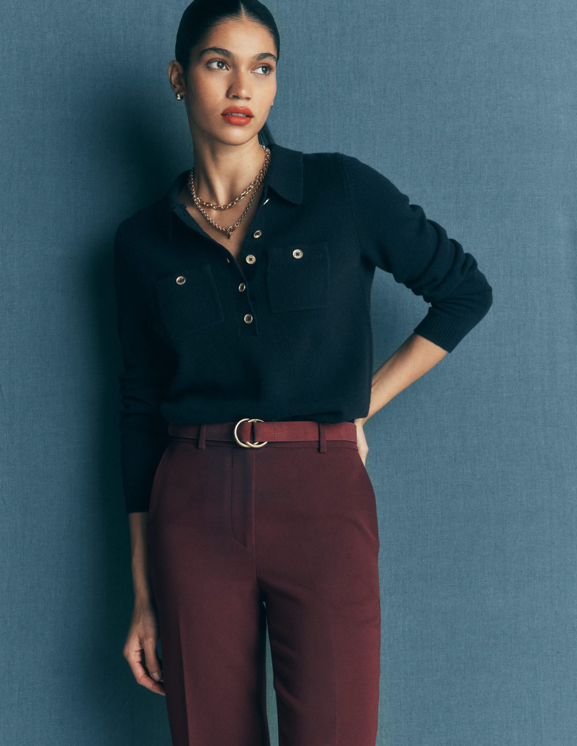 Marianne Merino Wool Sweater-Navy