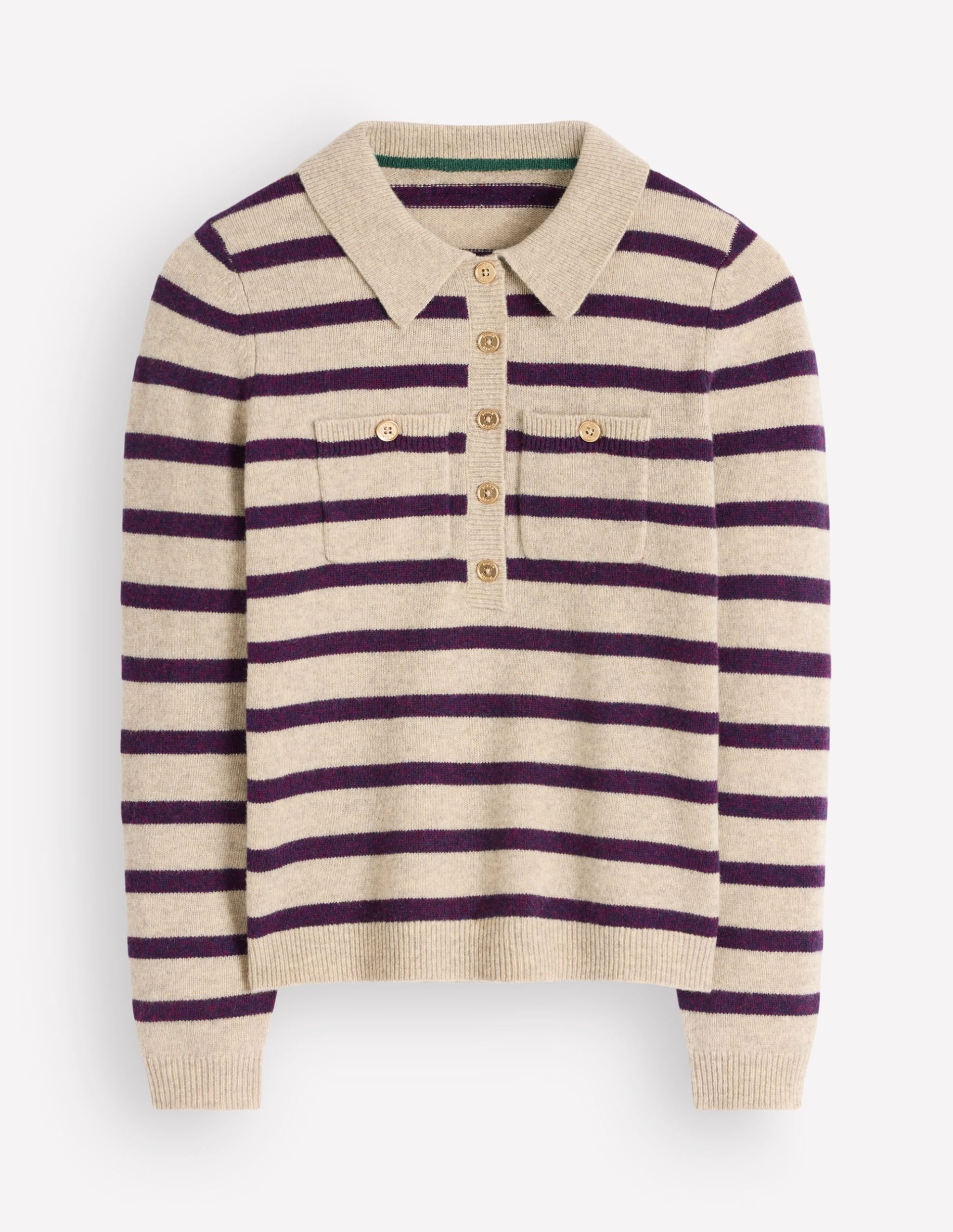 Marianne Merino Wool Sweater-Mink. Stripe - Image 5
