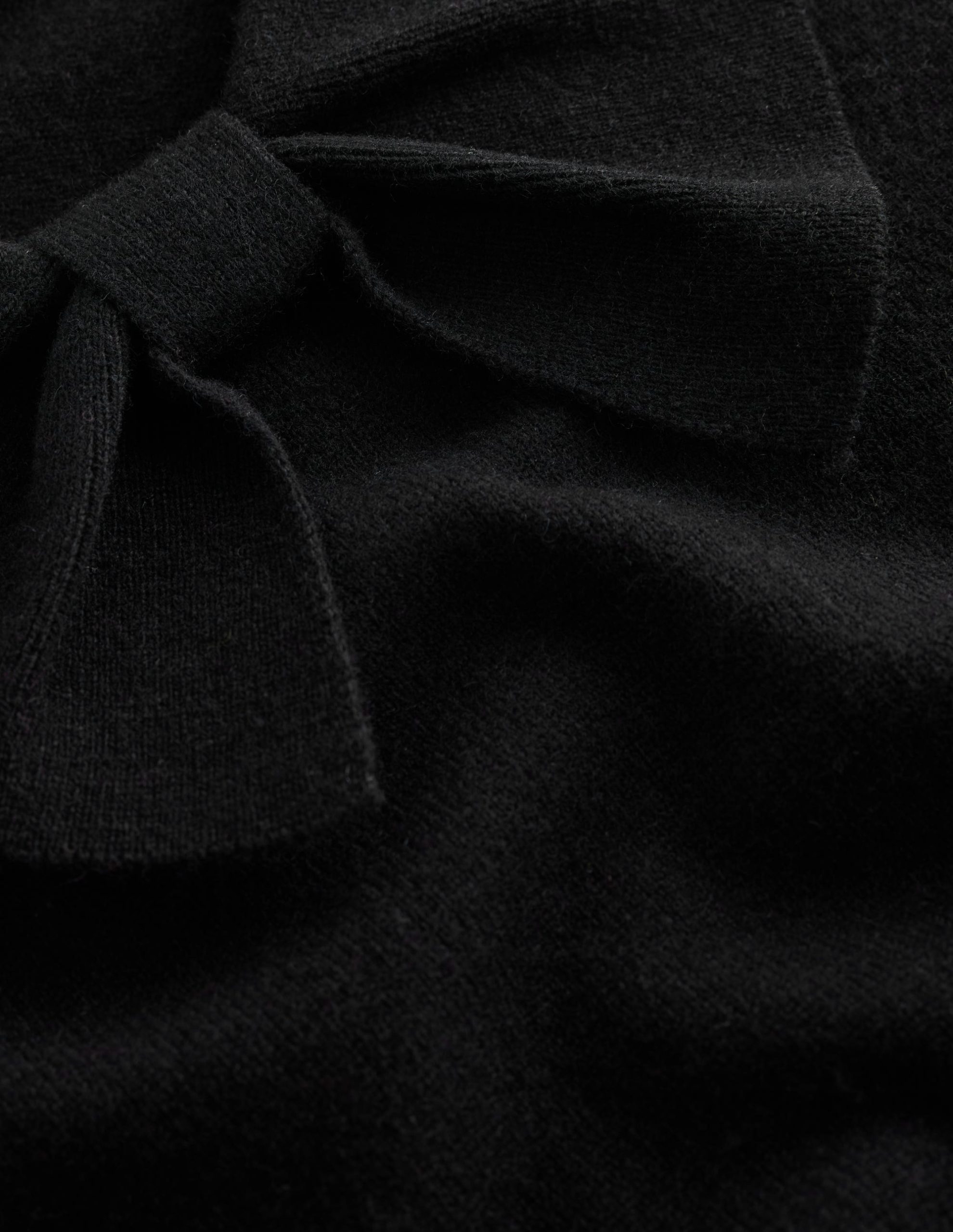 Bow Neck Knitted Sweater-Black - Image 6