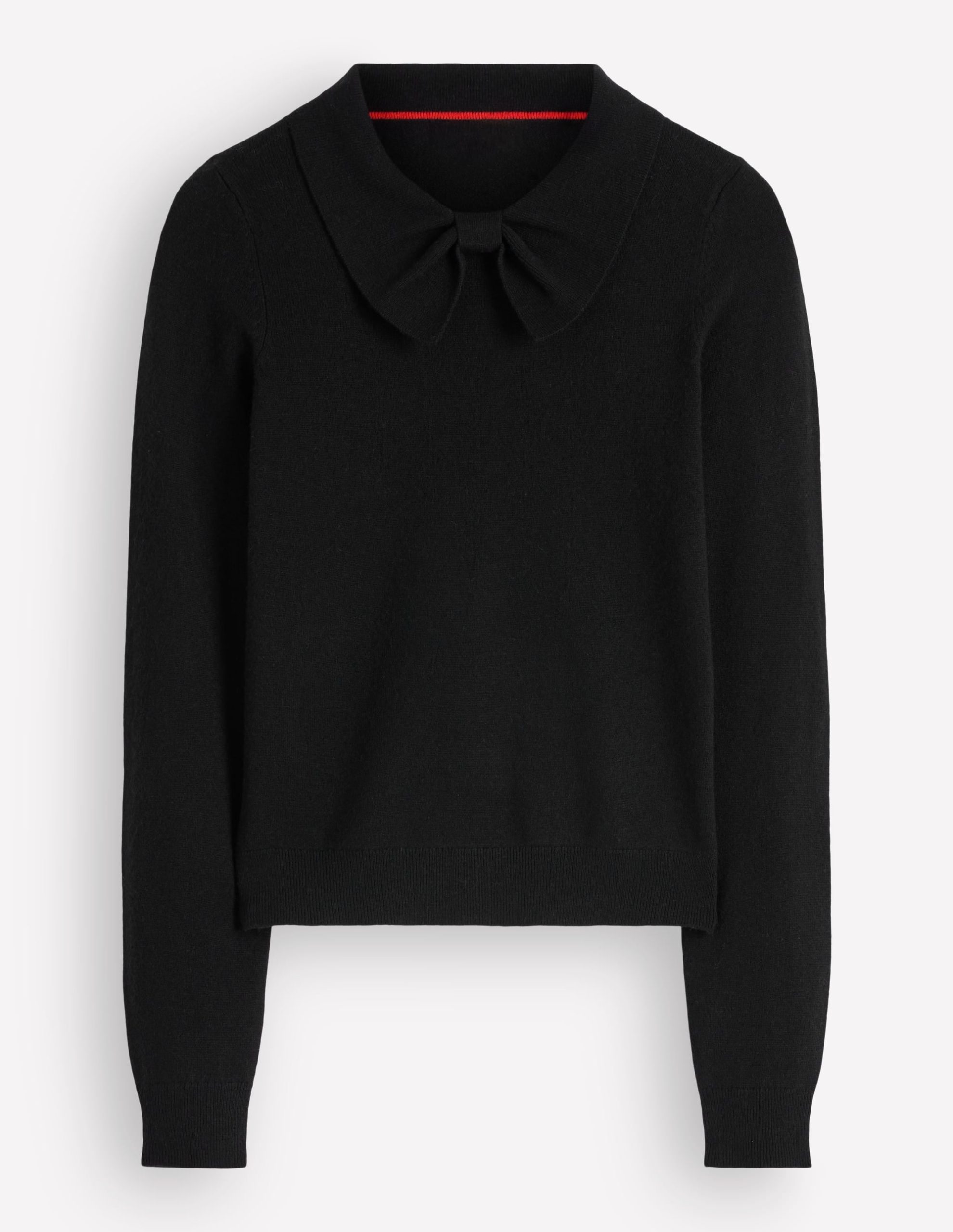 Bow Neck Knitted Sweater-Black - Image 5