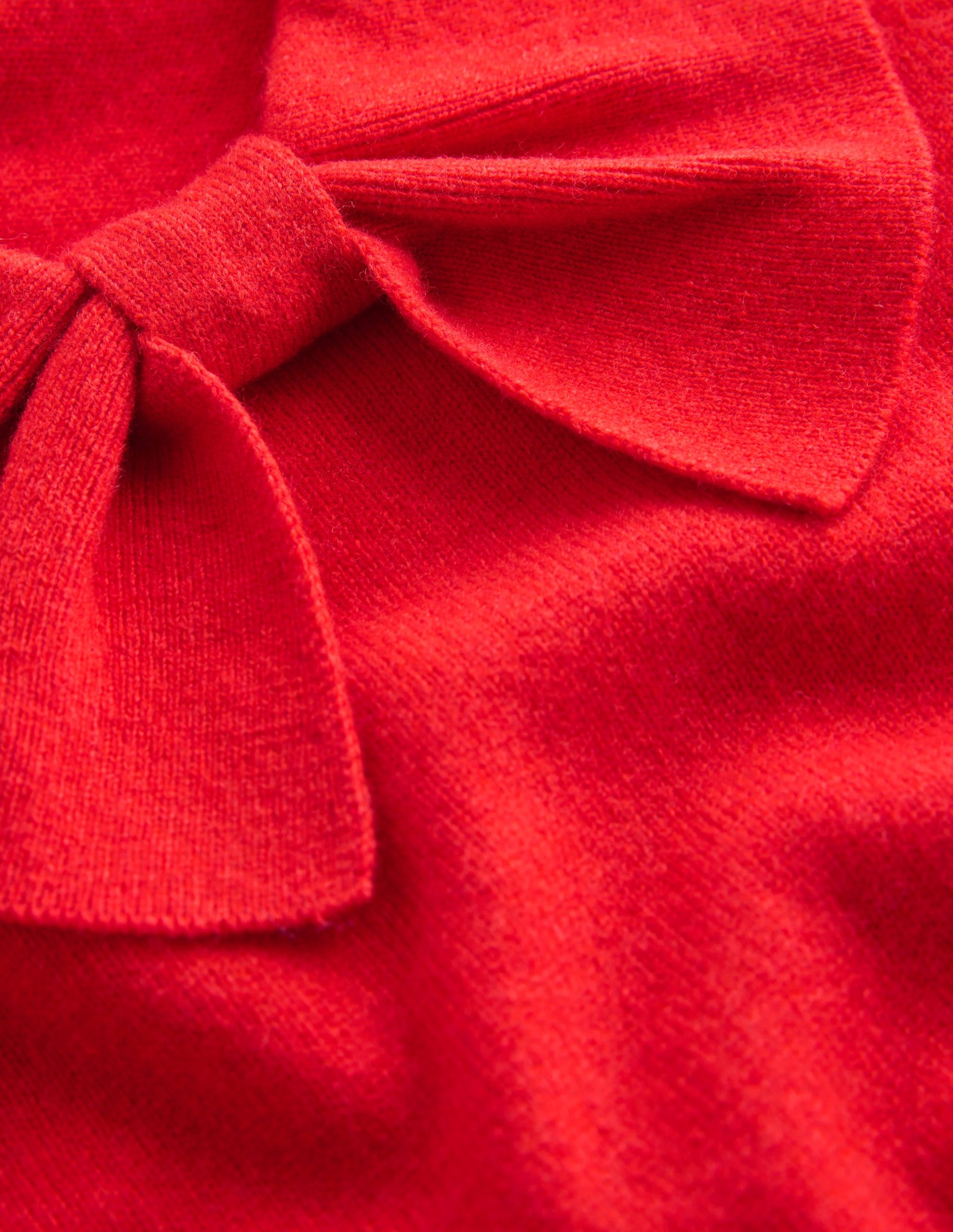Bow Neck Knitted Sweater-Poppy Red - Image 7