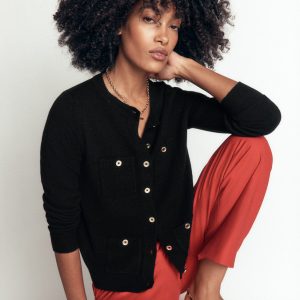 Marianne Merino Wool Cardigan-Black
