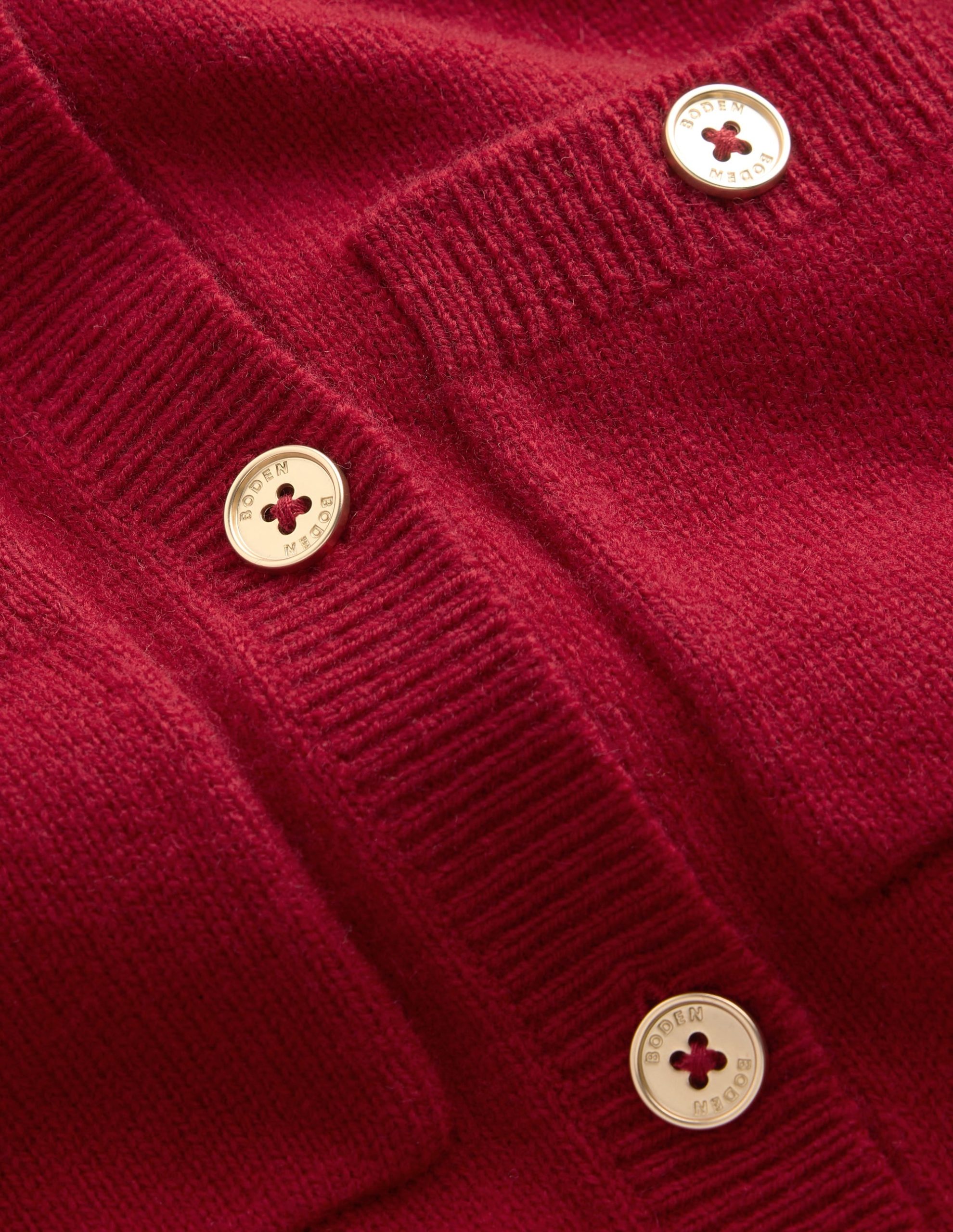 Marianne Merino Wool Cardigan-Crimson Red - Image 6