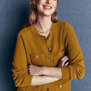 Marianne Merino Wool Cardigan-Spiced Chai