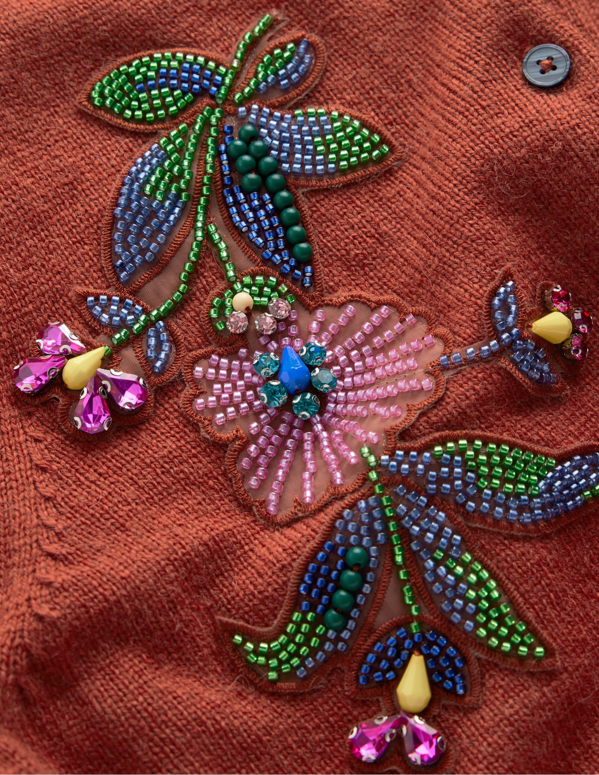Ria Embellished Knit Cardigan-Gingerbread - Image 7