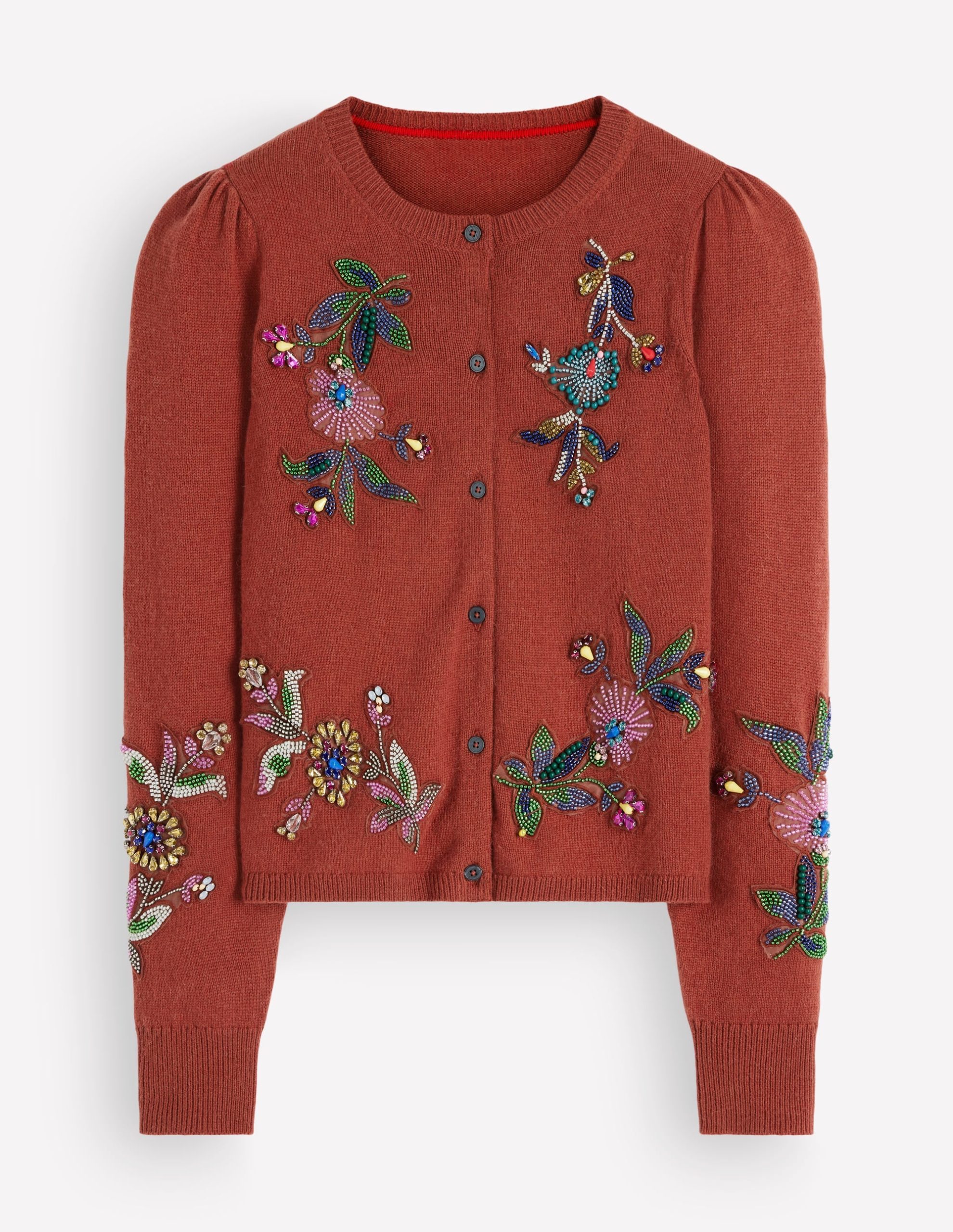 Ria Embellished Knit Cardigan-Gingerbread - Image 6
